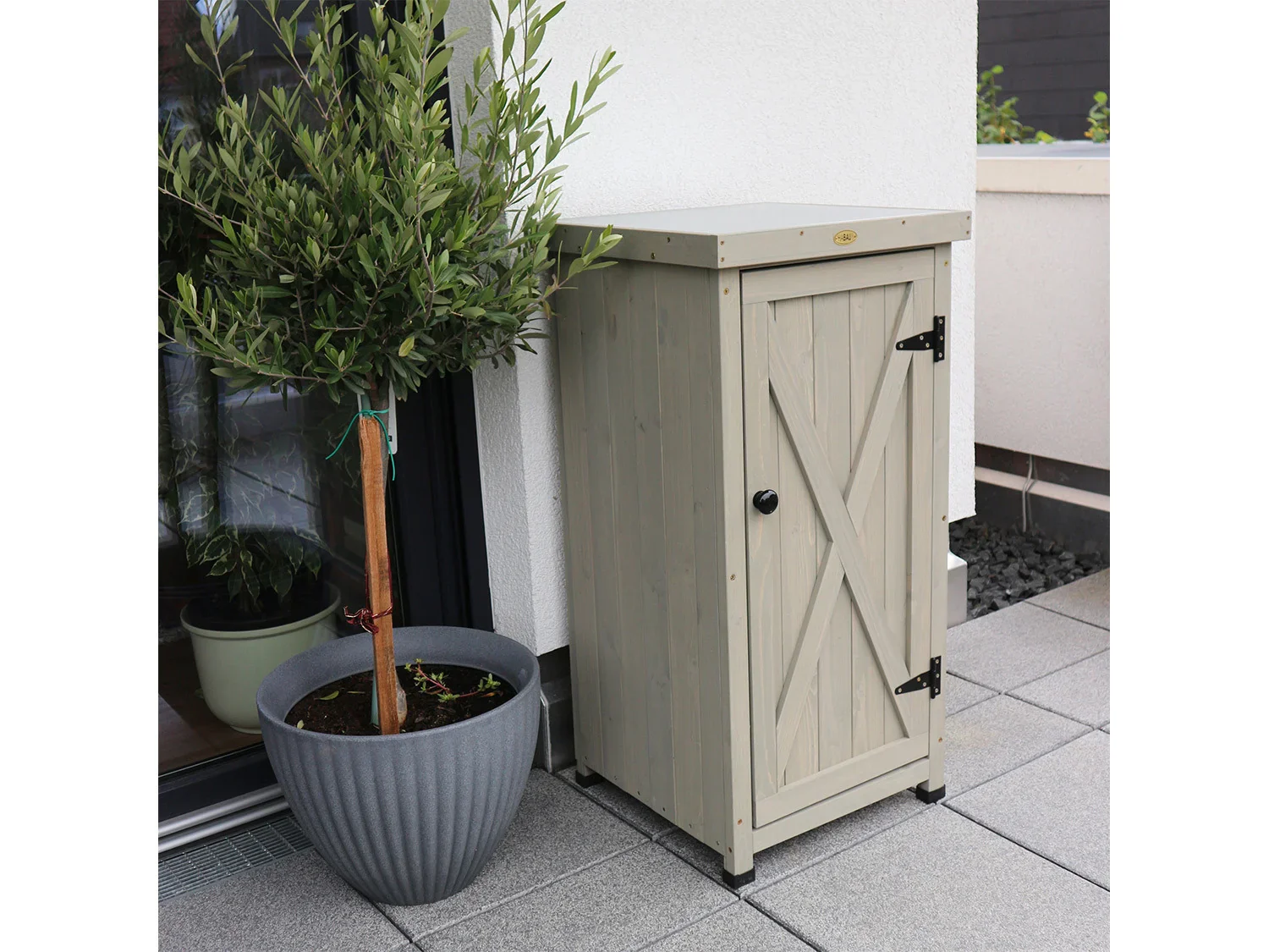 HABAU Armoire de jardin Kompakt, 45 x 45 x 91 cm, gris