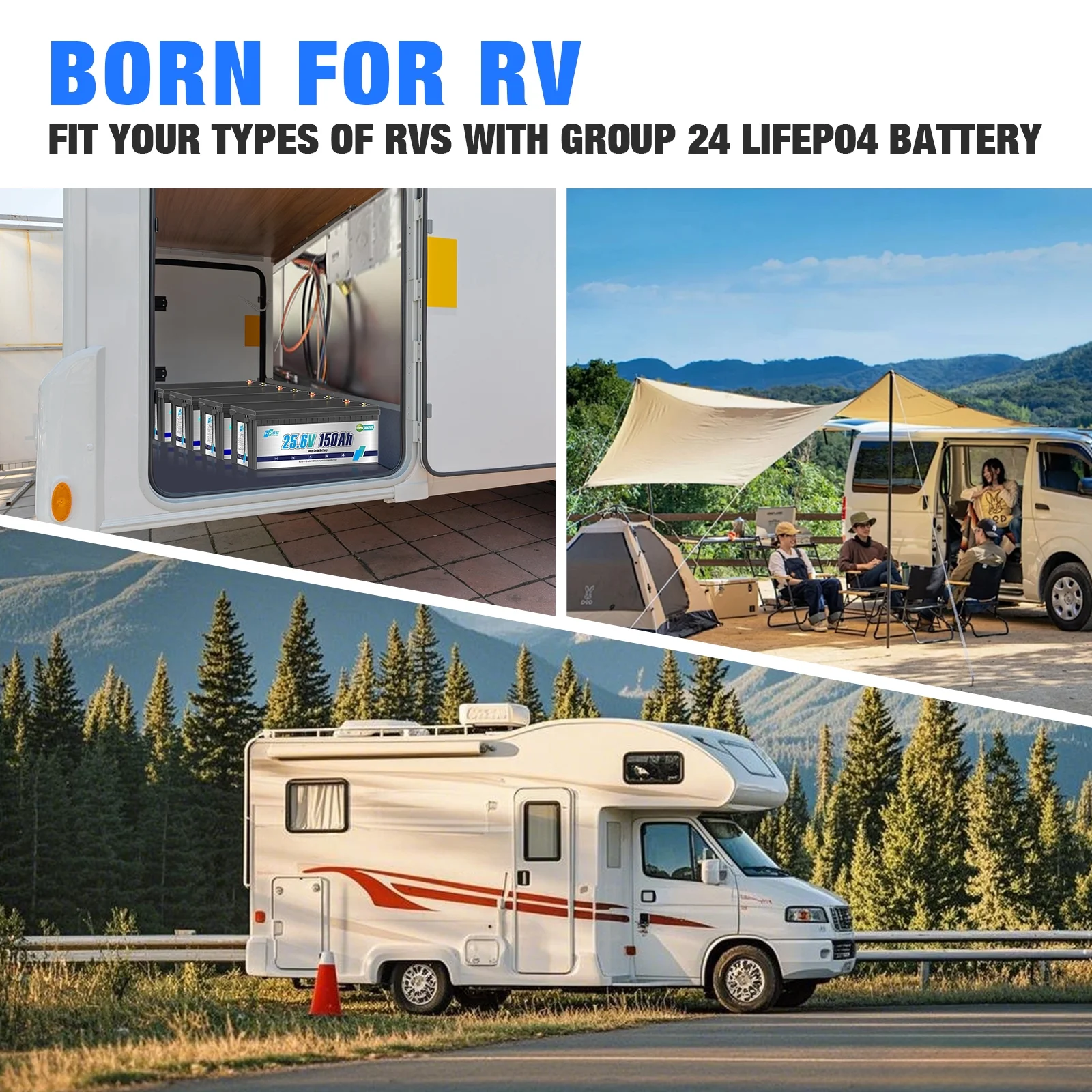 24V 150AH LiFePO4 Lithium Battery, for RV,Solar Panel Kit,Trolling Motors,Camper,Marine,off Grid,15000+Deep Cycles,3840WH - Image 8