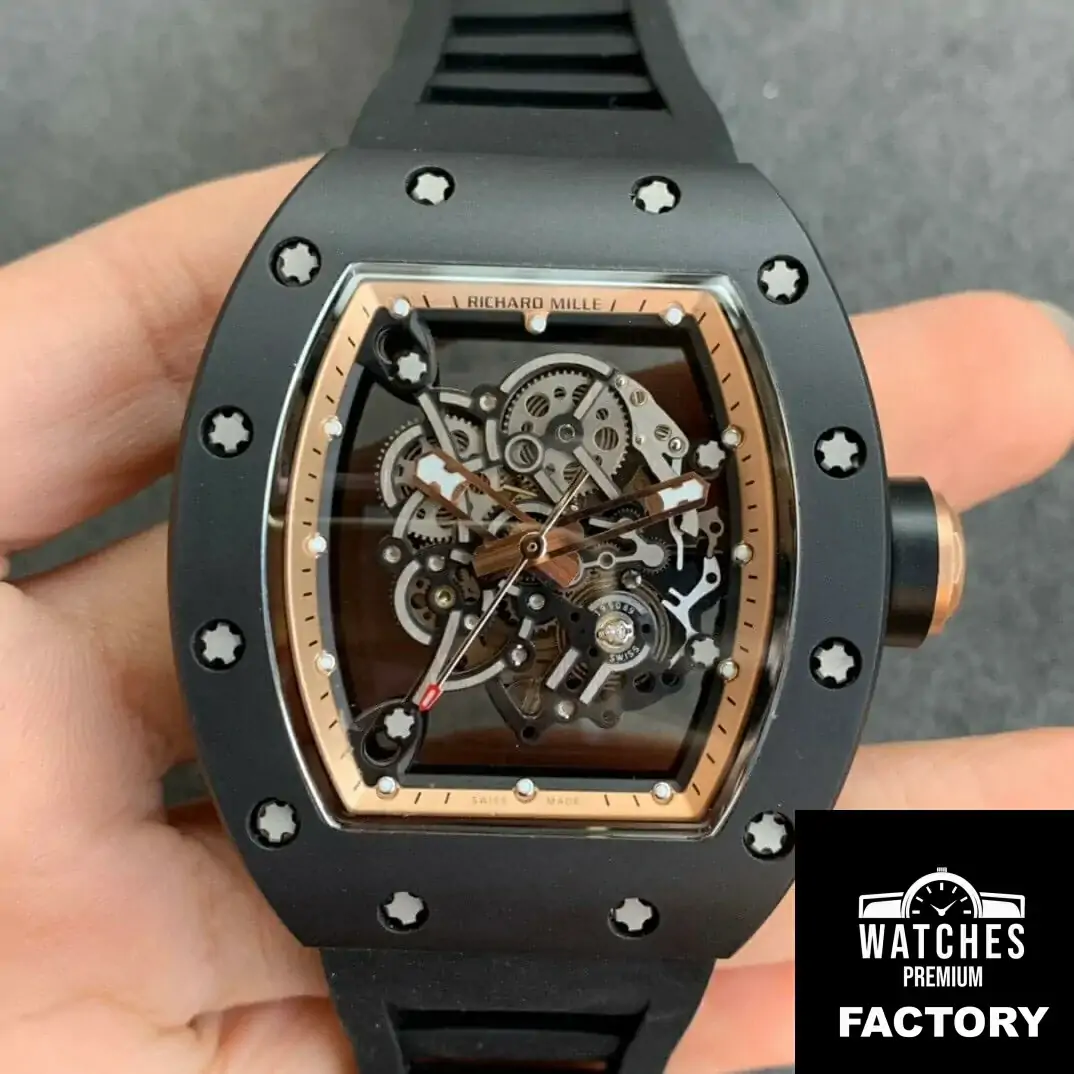 Richard Mille RM055 KV Factory Black Rubber Strap