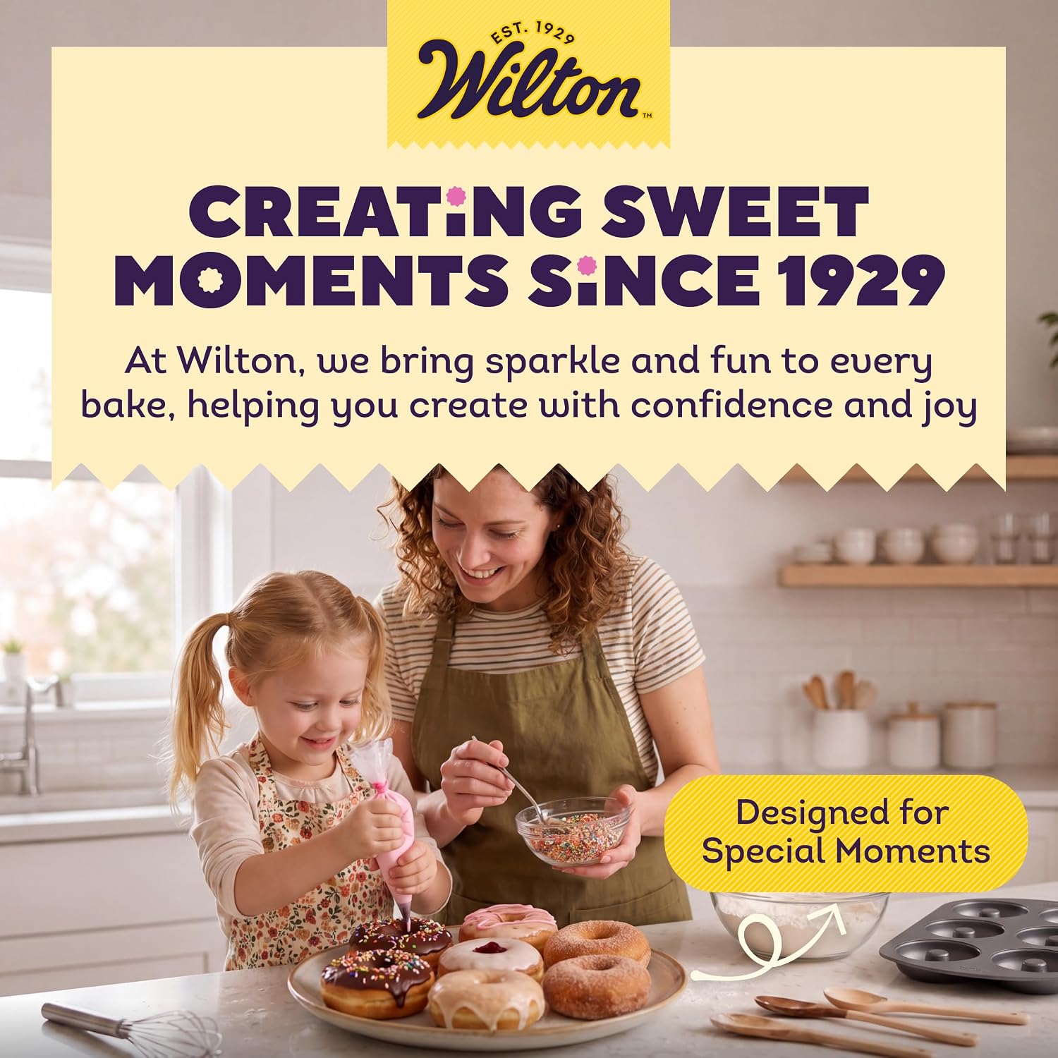 Wilton Gold Non-Stick Donut Pan Set, Made Without PFAS, 2-Piece