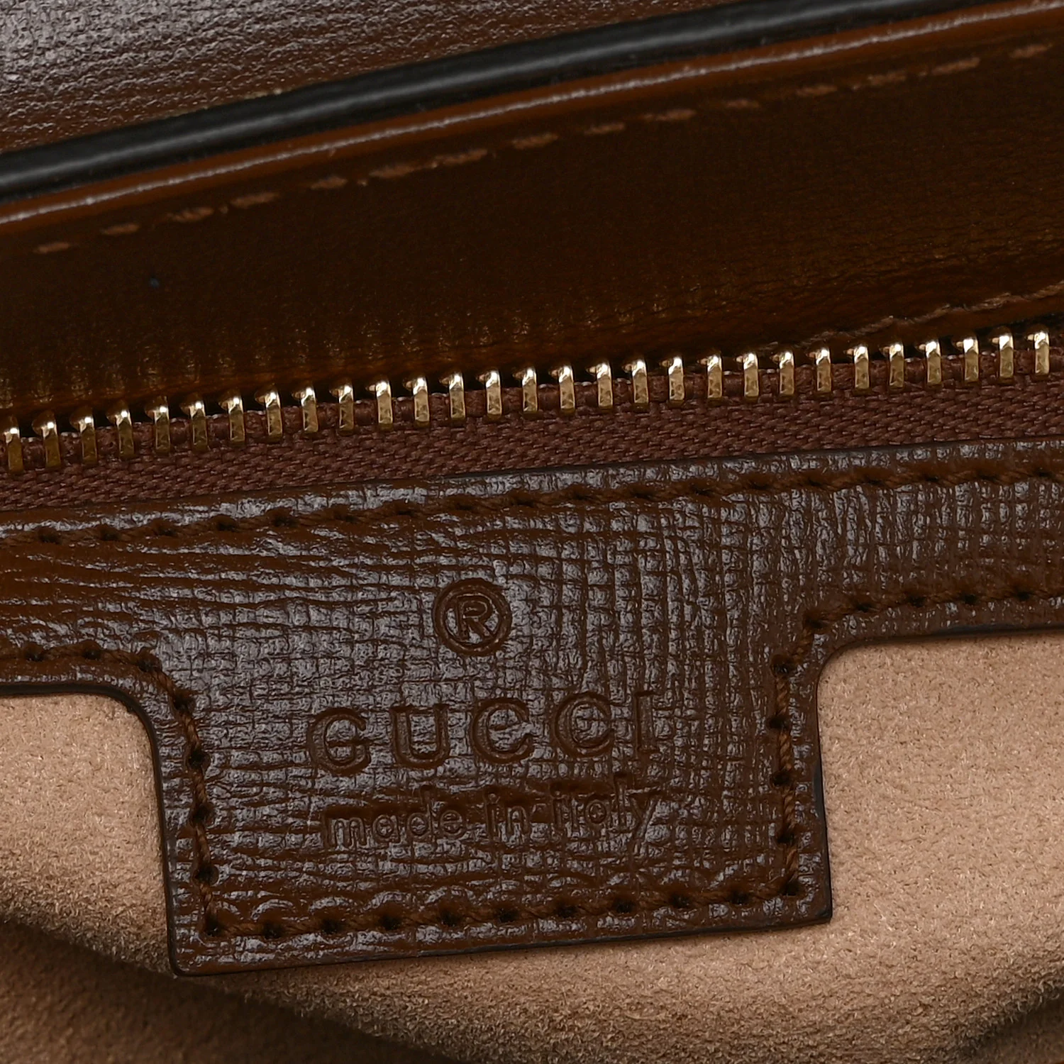 GG Supreme Monogram Calfskin Medium Horsebit 1955 Top Handle Bag Beige Ebony Brown Sugar