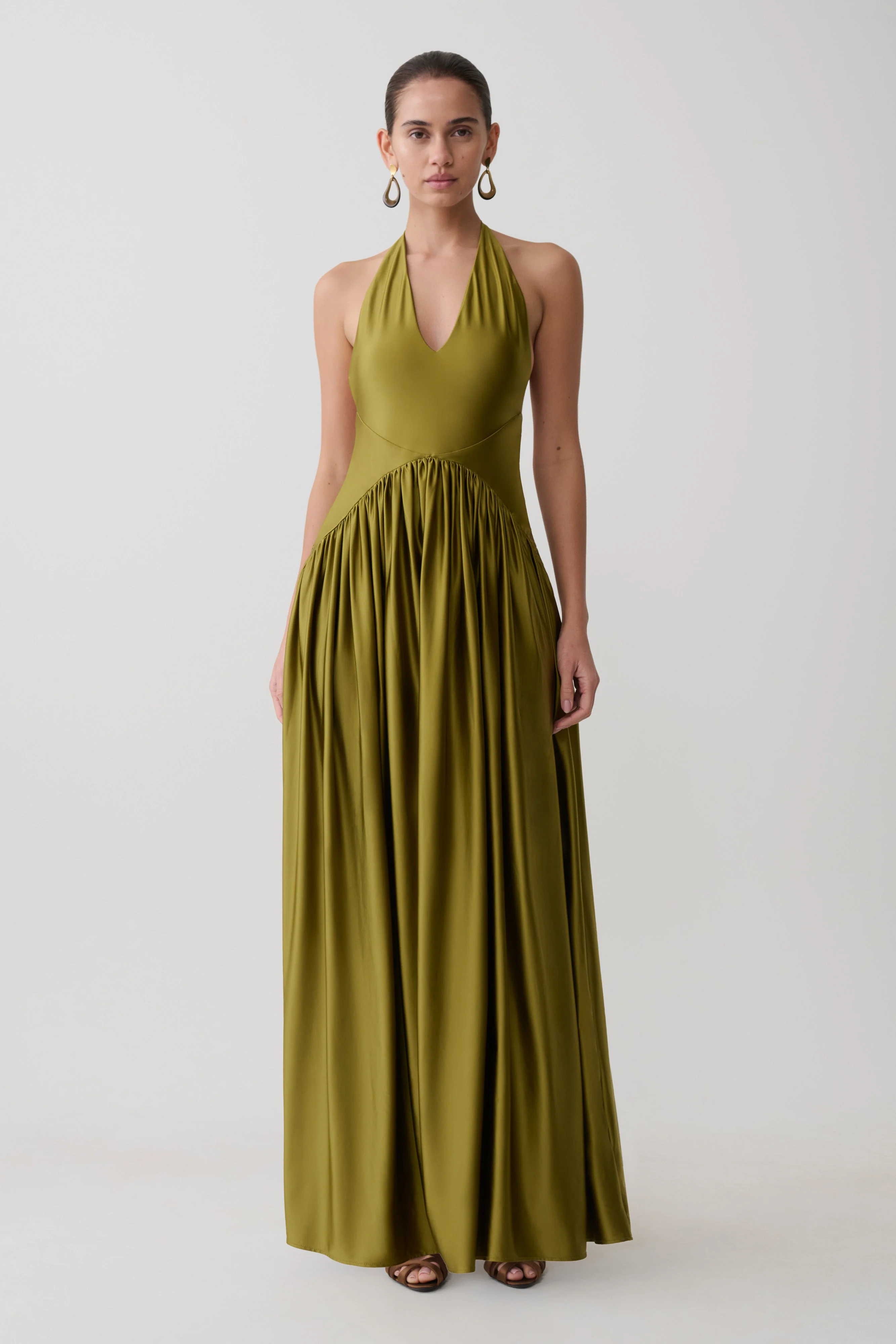 Cypress Halter Maxi Dress - Olive