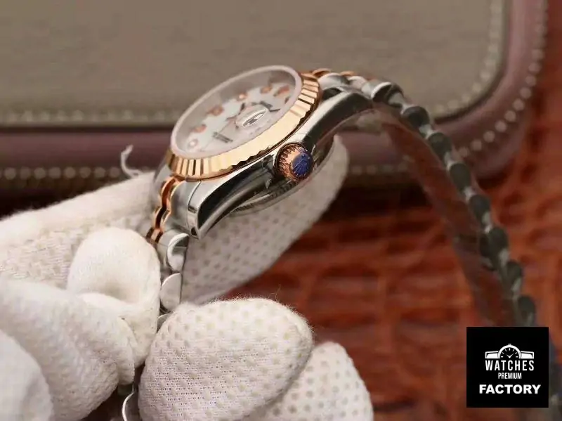 Rolex Lady Datejust Rose Gold 28MM White Enamel Dial