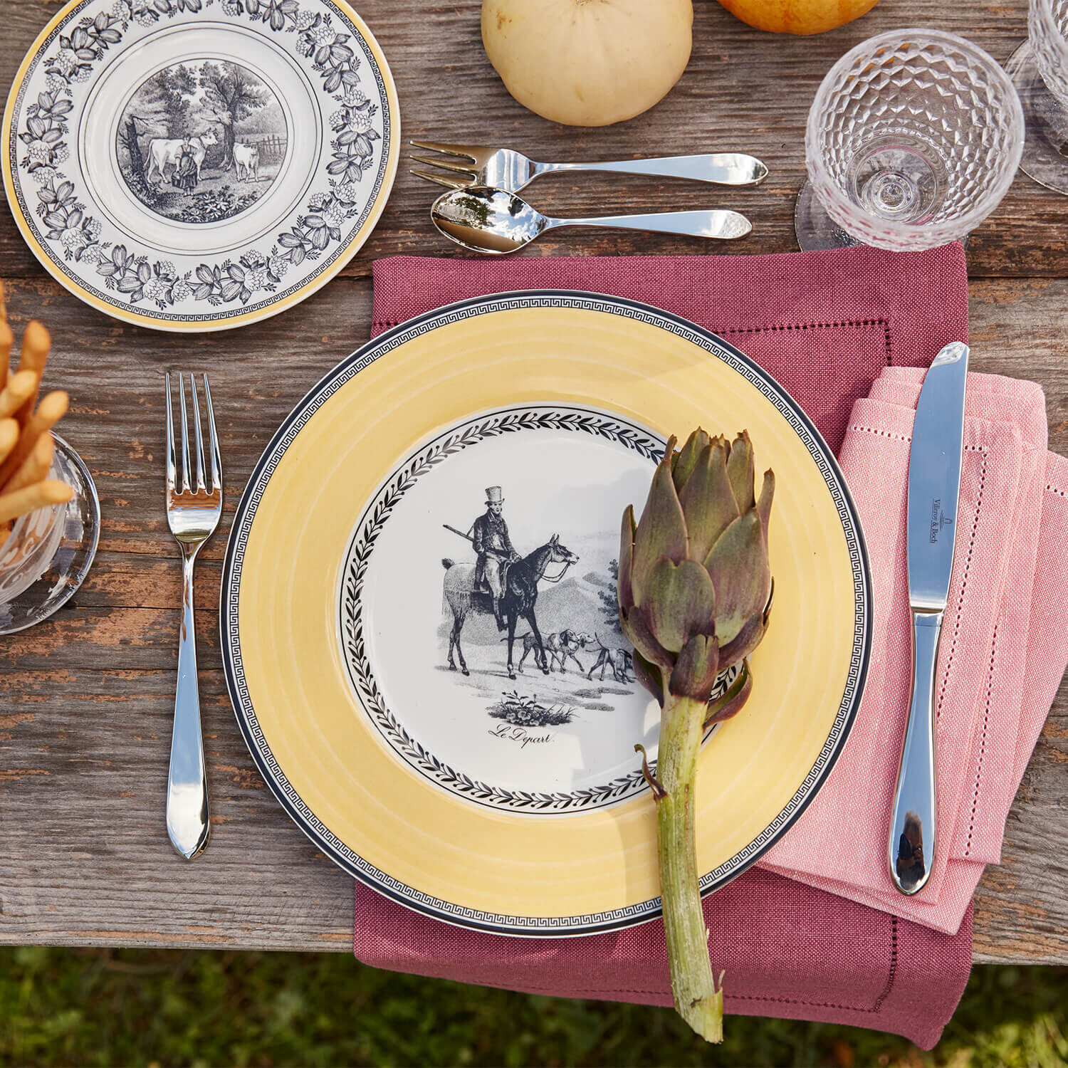 Audun Dinner plate - Multi-colored, 10.7'', Premium Porcelain