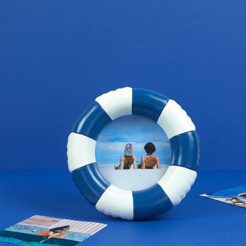 Floats fotoramme 17,2 cm blå/hvit