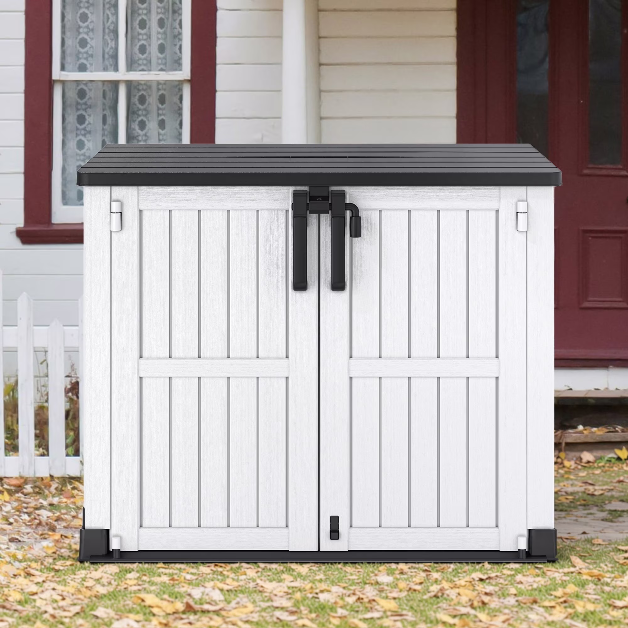 Bifanuo Outdoor Resin Storage Shed 34 Cu.ft Garden Storage Extra Large Capacity Weather Resistant Storage Box, Lockable Resin Waterproof Shed for Bike, Lawnmowe, Garden Tools