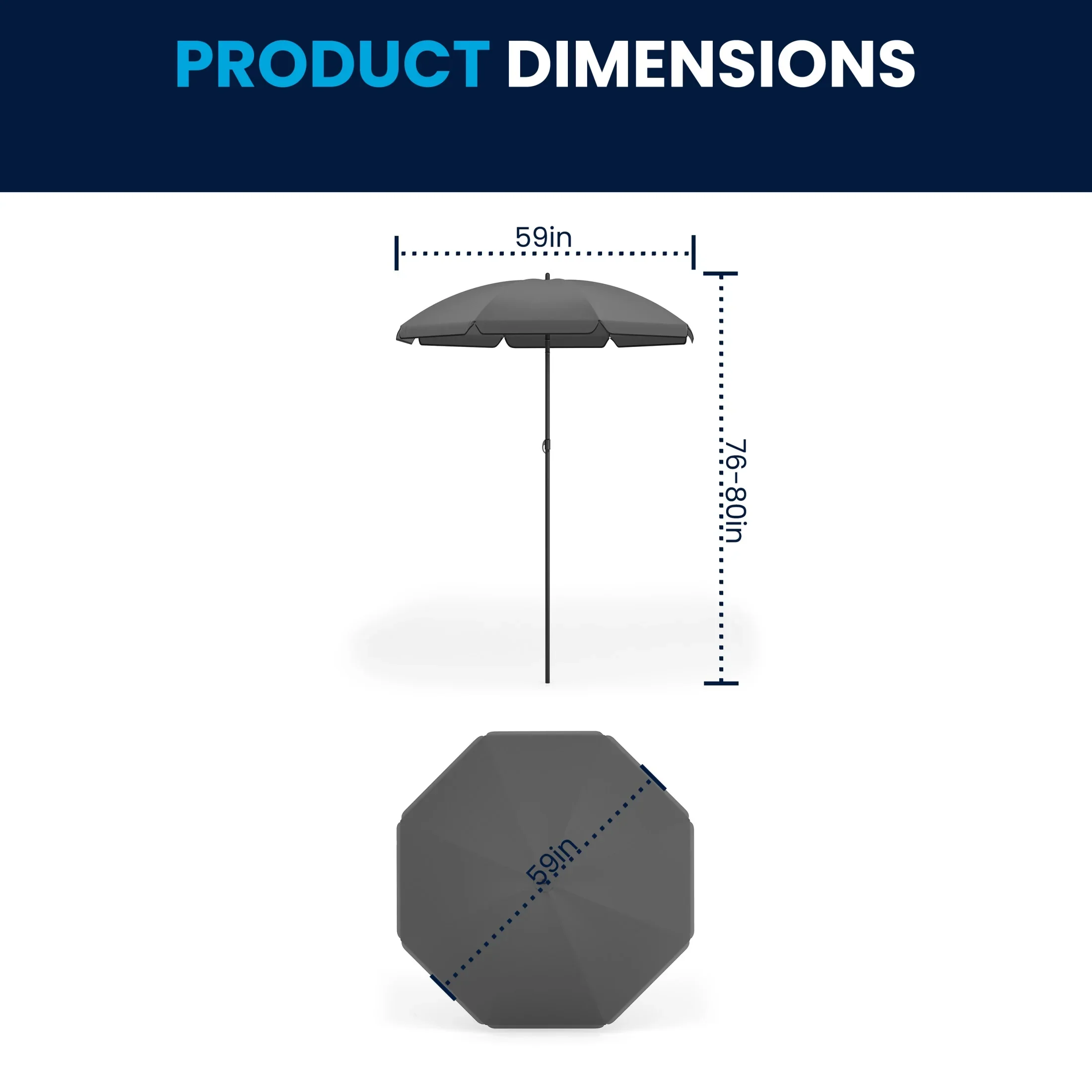 Flash Furniture Nantucket 6 Piece Black Patio Garden Set with Umbrella Table and Set of 4 Folding Chairs