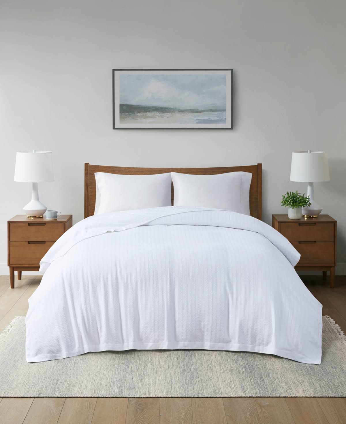 Hotel Collection 100% Egyptian Cotton Blanket, Twin, Created for Macy's - White