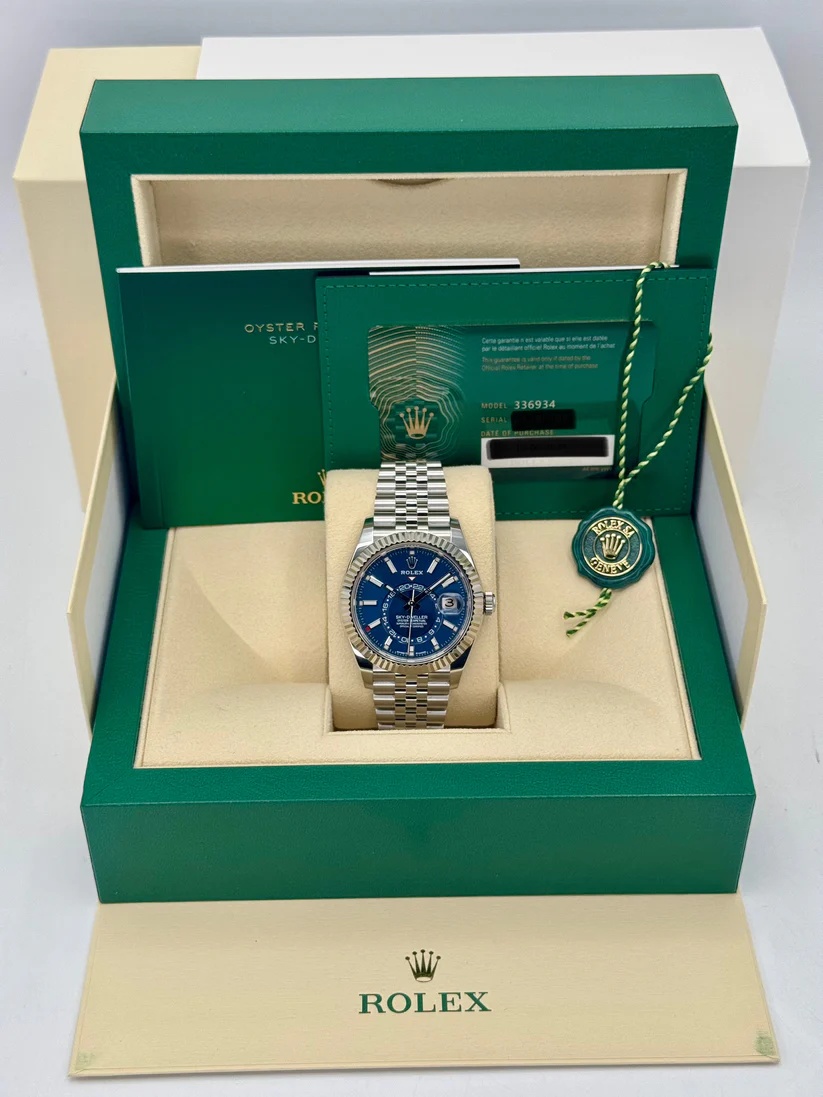 [Super Clone]RLX  Sky-Dweller 42mm Stainless Steel Blue Dial Jubilee - 336934