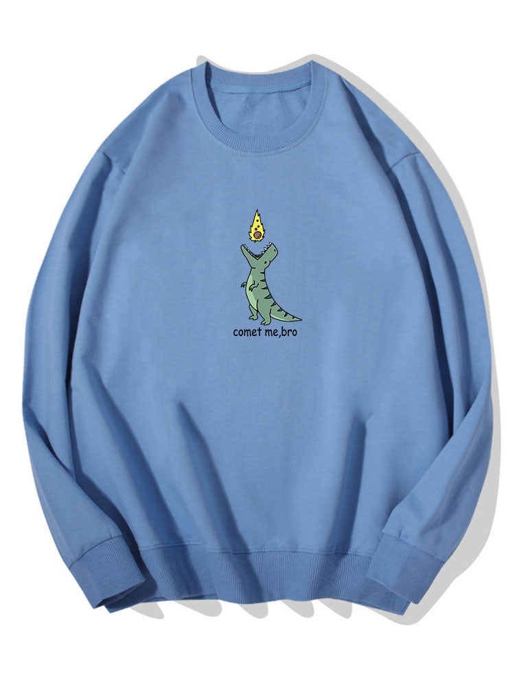 Sweat-shirt en coton à imprimé dinosaure comète