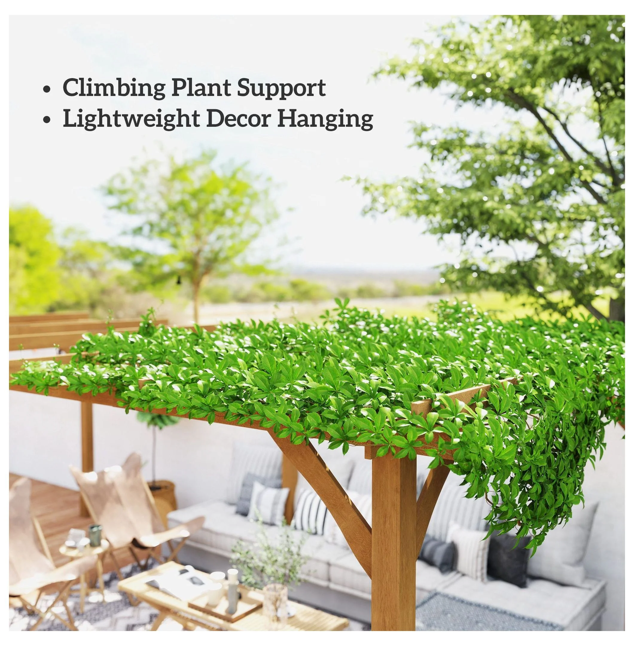 20x10ft Wood Pergola, Outdoor Gazebo Grape Trellis Dark Brown Image 8