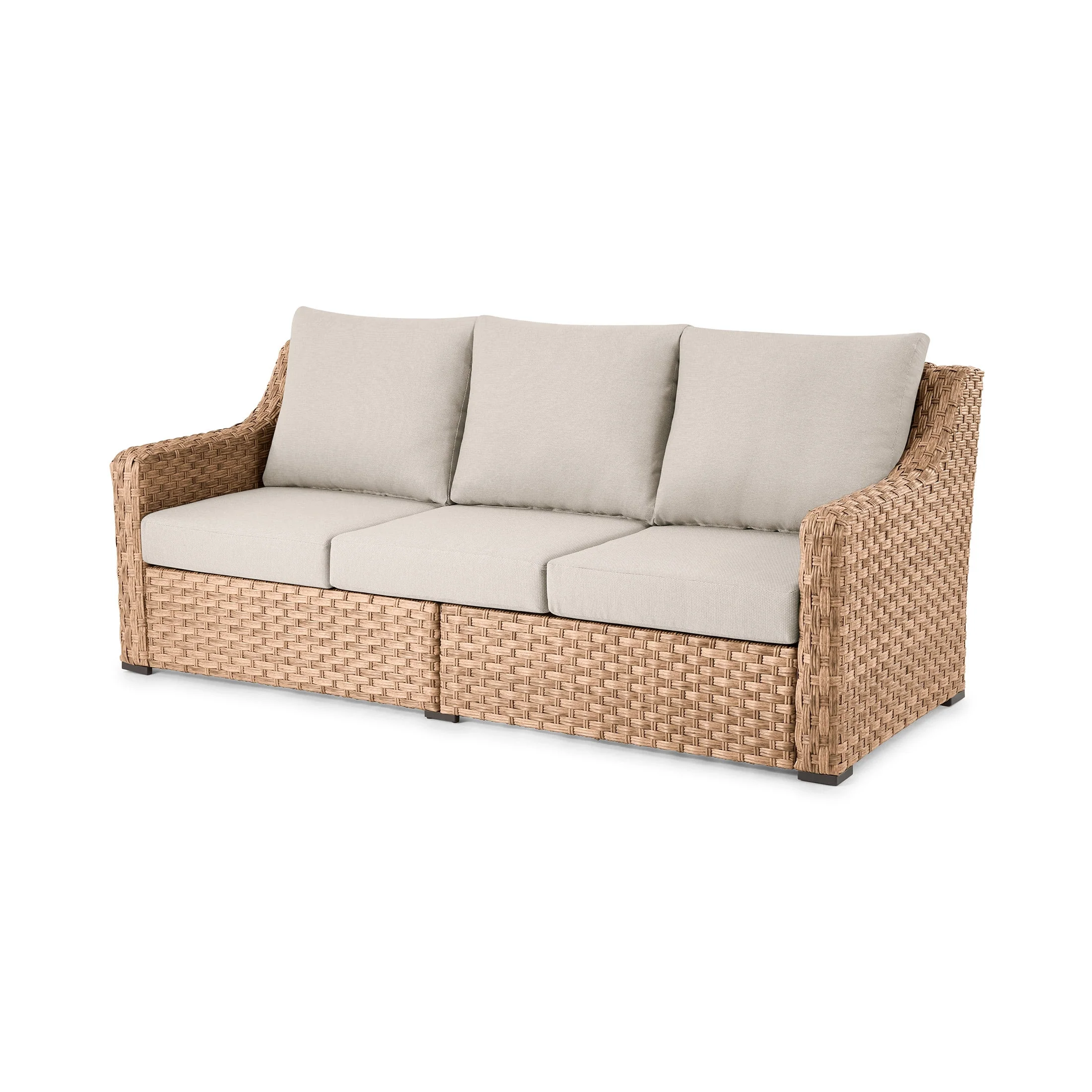 Better Homes & Gardens River Oaks Outdoor Sofa & 2 Nesting Tables with Patio Cover, Natural