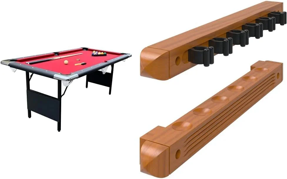 6 ft Portable Pool Table, Adults Folding Billiards Tables for Game Room with Easy Foldable Storage, Includes Full Set of Billiard Balls,…