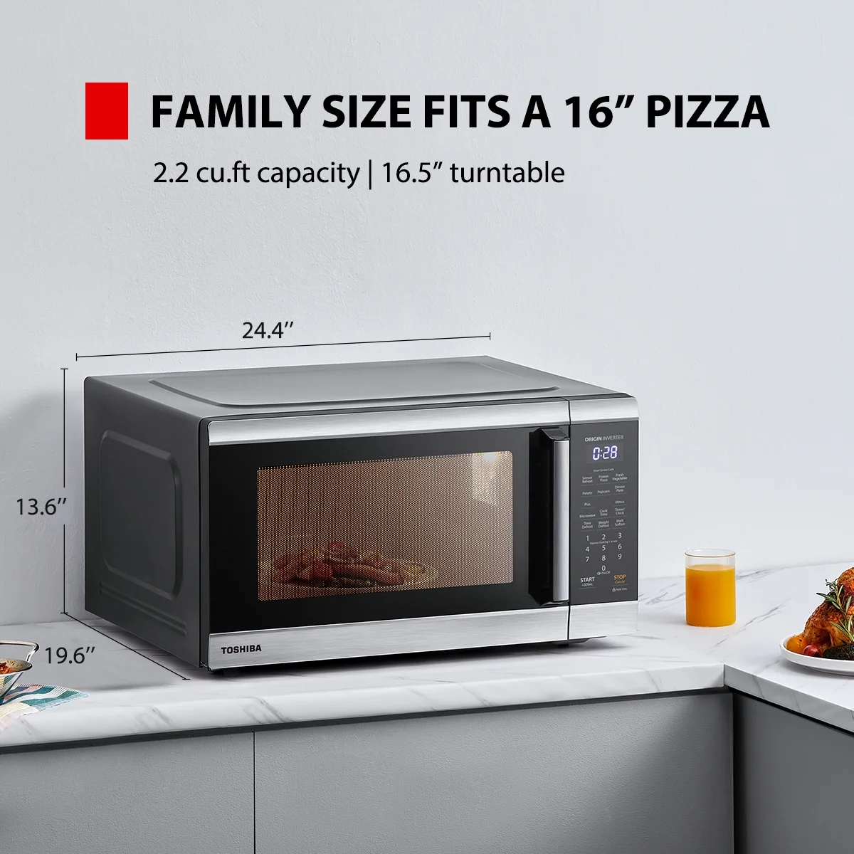 2.2 cu. ft. Countertop Microwave Oven, 1200 Watts, Stainless Steel - Image 6