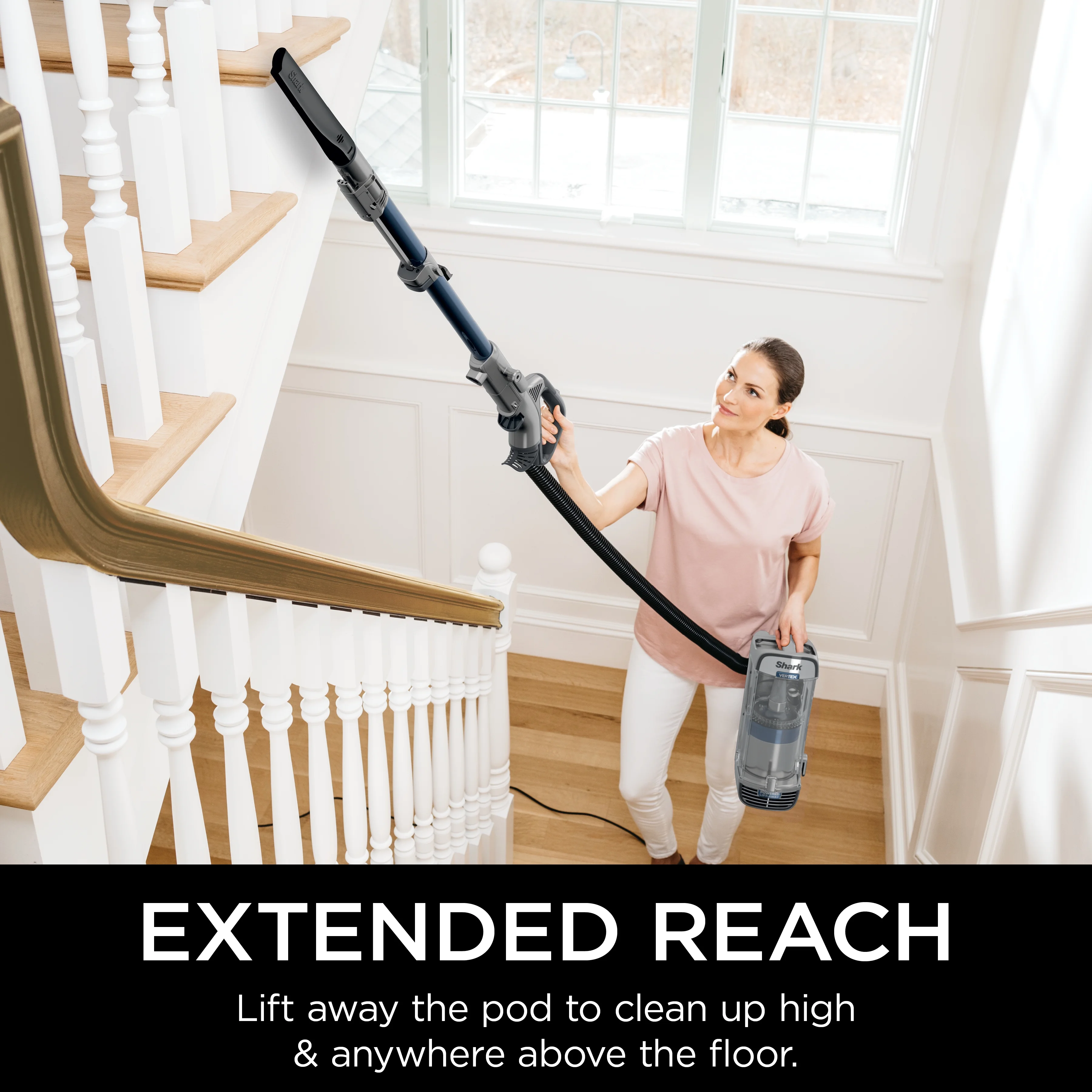 Shark? Vertex Duoclean? Powerfin Upright Vacuum Powered Lift - Away?, Self - Cleaning Brushroll, AZ2000