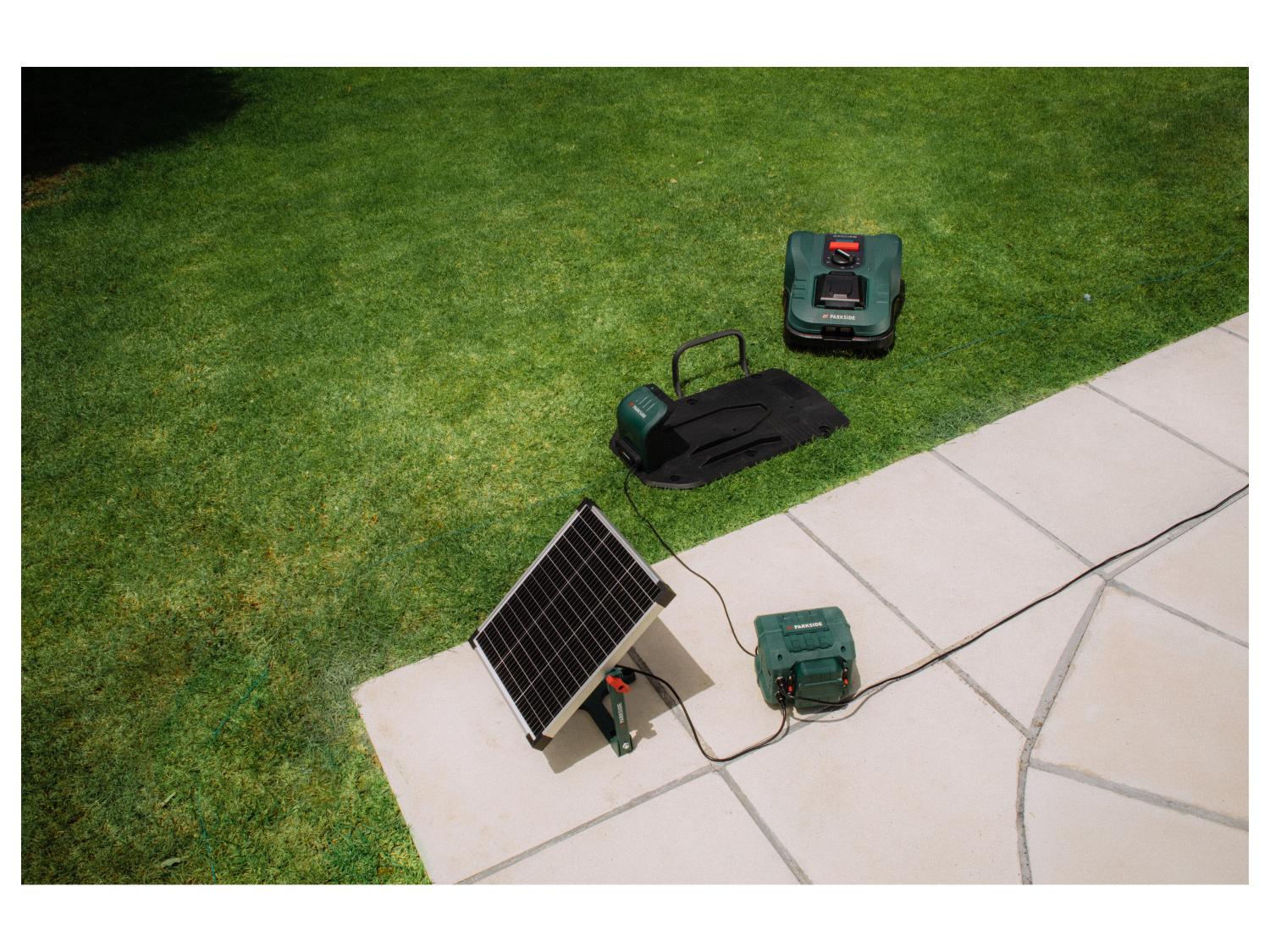 PARKSIDE Station de recharge solaire sans fil pour tondeuse robot PASLM 25 A1, 20 V