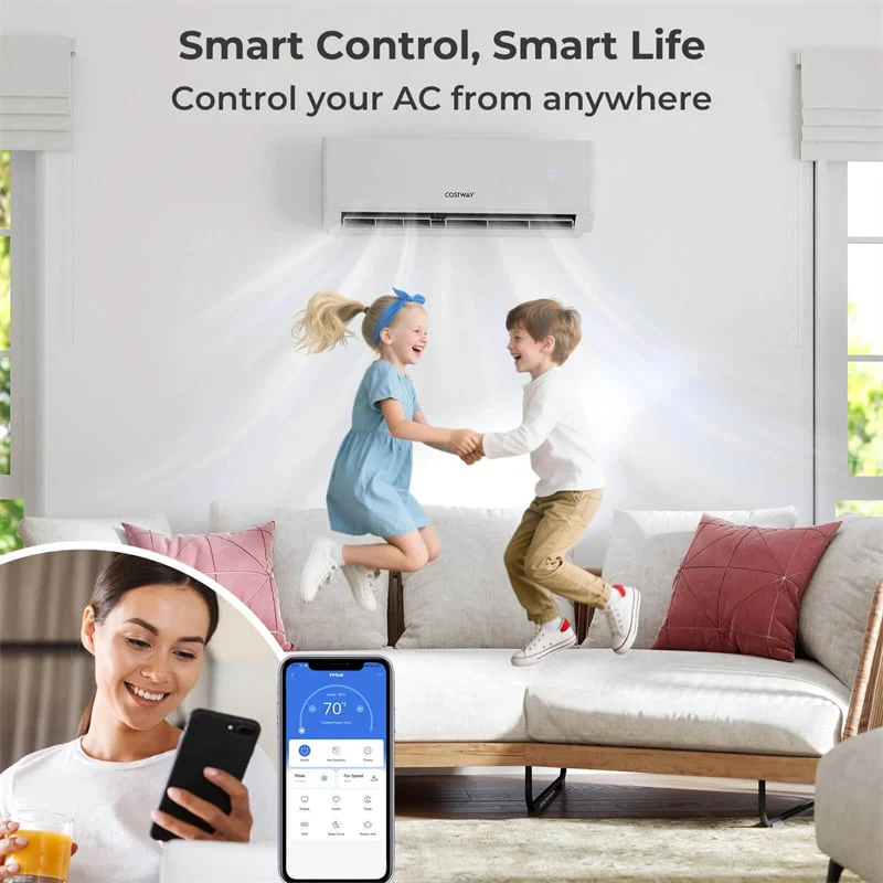 30K BTU 4 Zone Mini Split Air Conditioner, 23 SEER2 WiFi Enabled Ductless Split AC Unit with Heat Pump Full Set & Energy Star Certified