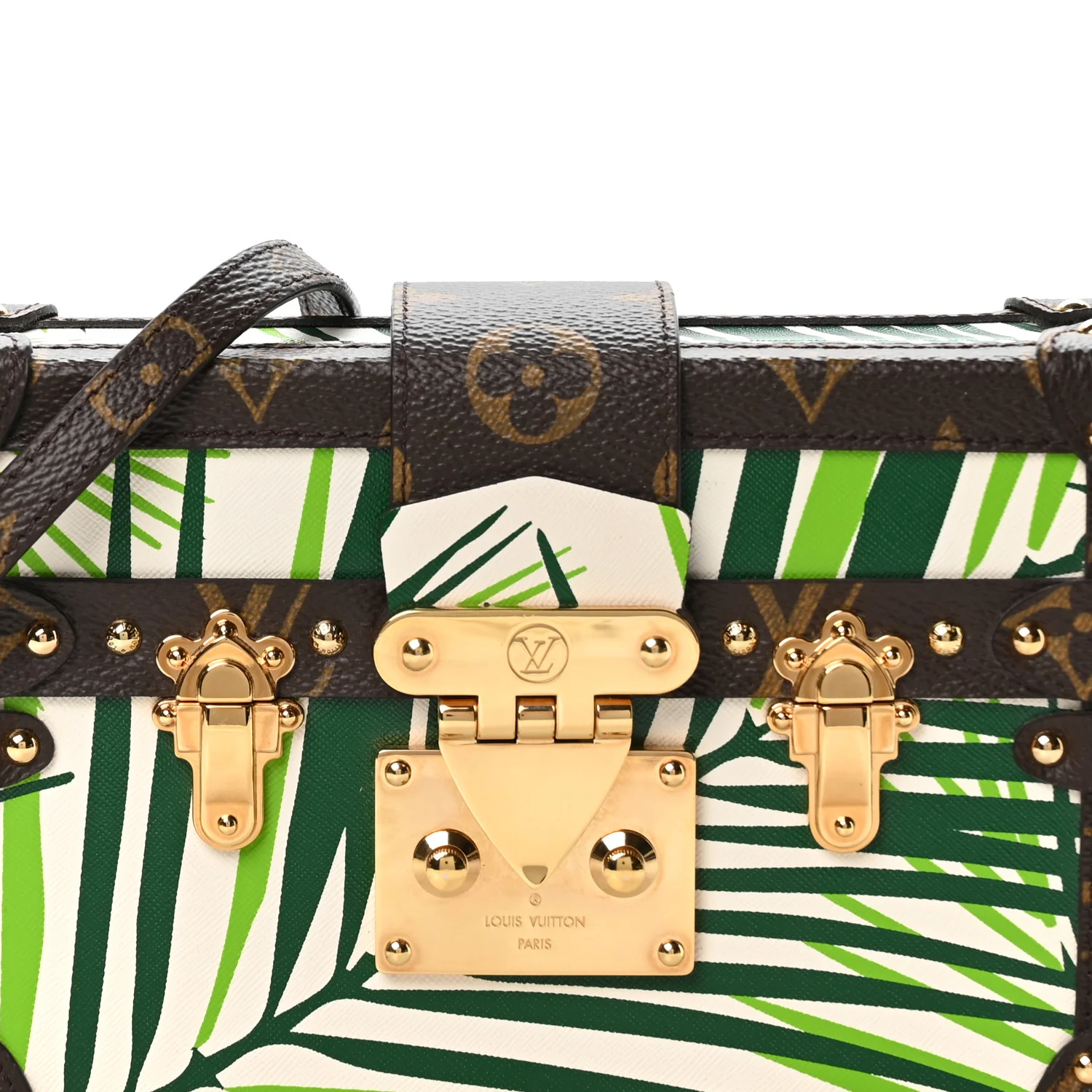 Monogram Palm Trees Print Petite Malle