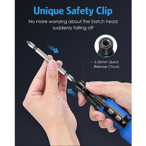 Tournevis électrique sans fil rechargeable, kits de tournevis électrique, tournevis motorisé avec lumières LED et câble USB — vue 2