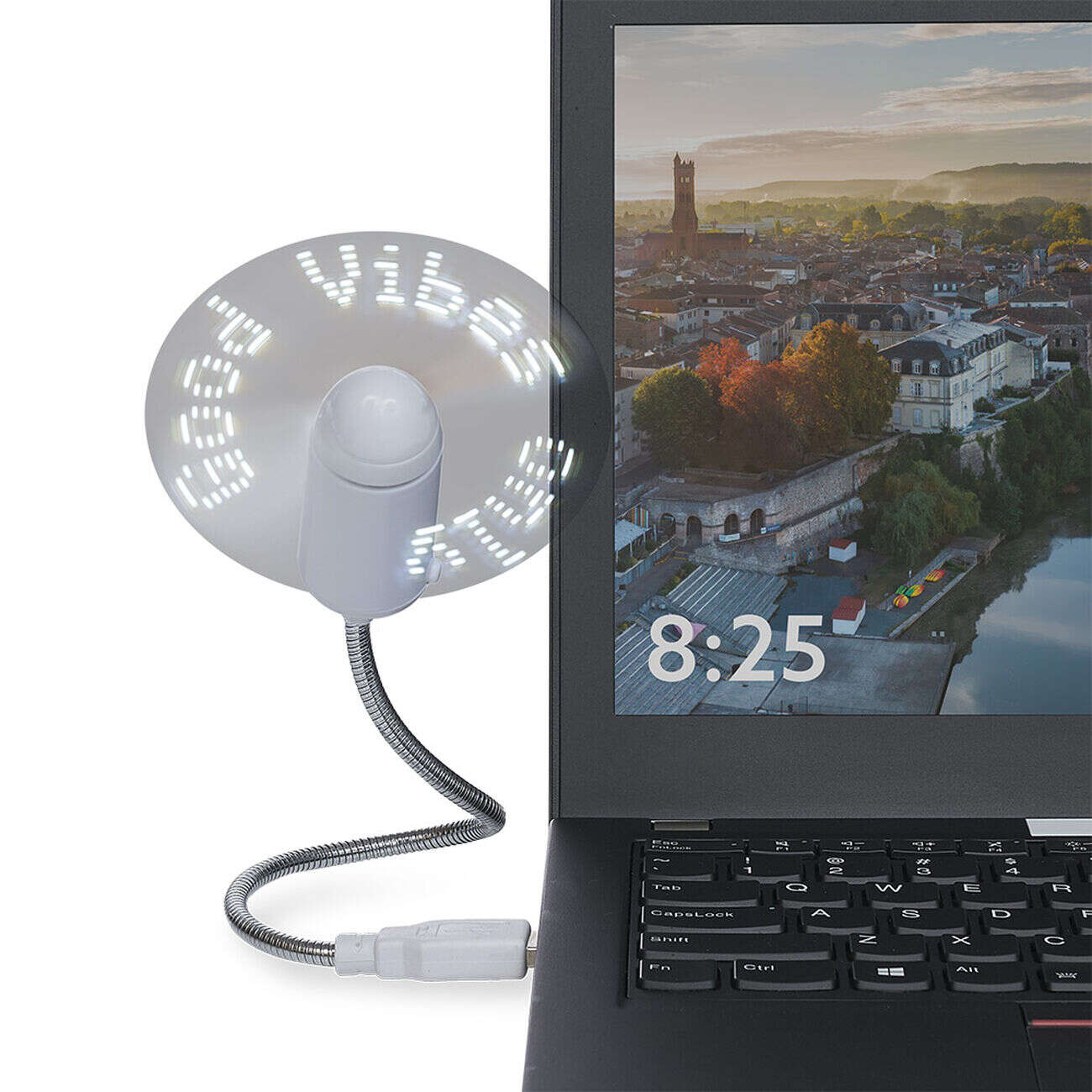 Ventilateur USB avec message LED