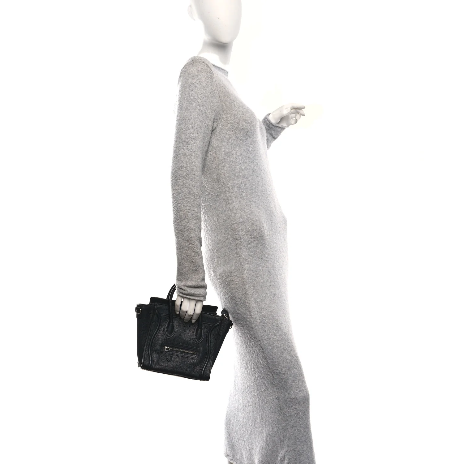 Pebbled Calfskin Nano Luggage Black