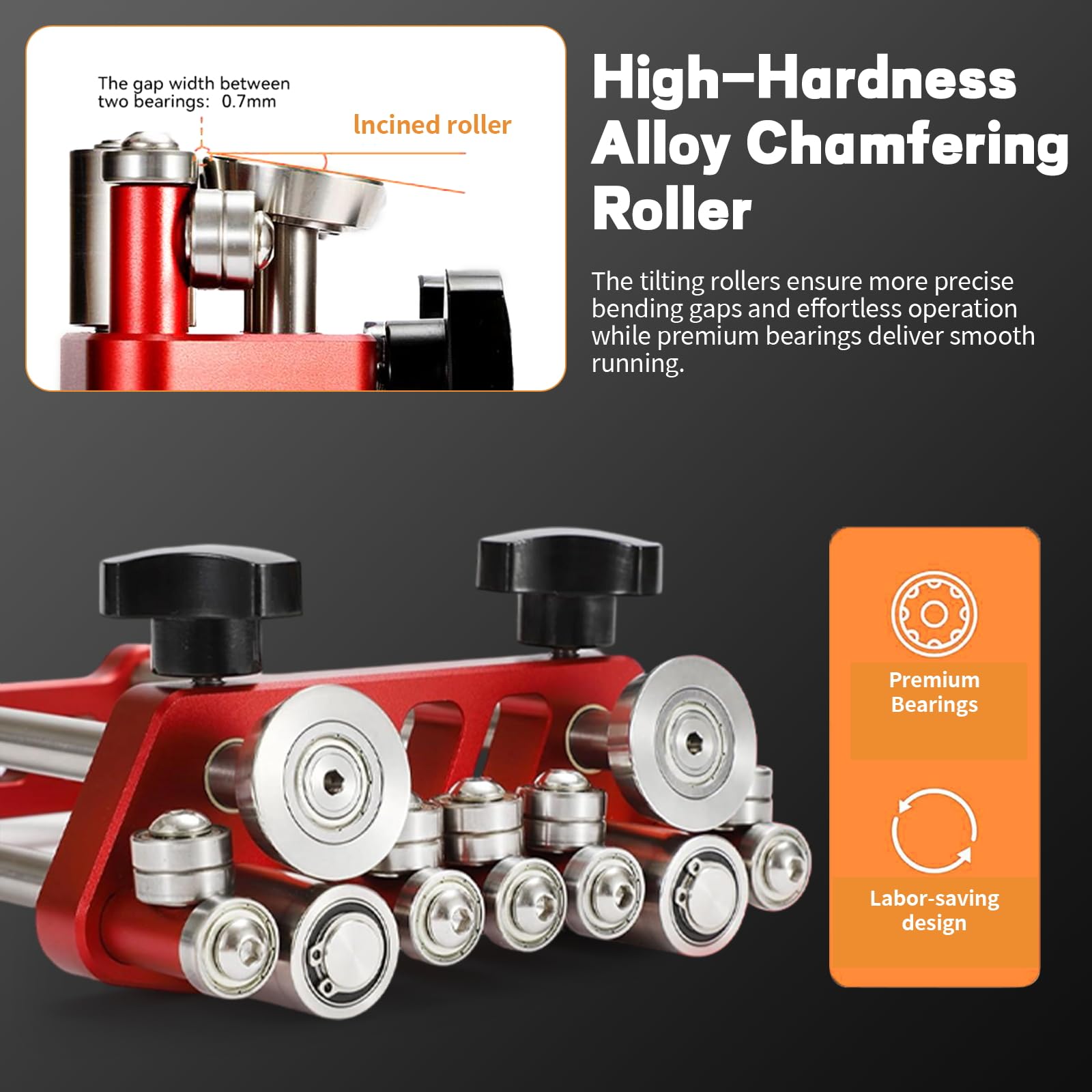 2 Station Sheet Metal Bender, 0-100° Bending Range Metal Roofing Tools, Adjustable Roller Spacing, 5mm-150mm Bending Depth, Large Sheet Metal Roller and Bending Tool (Red)