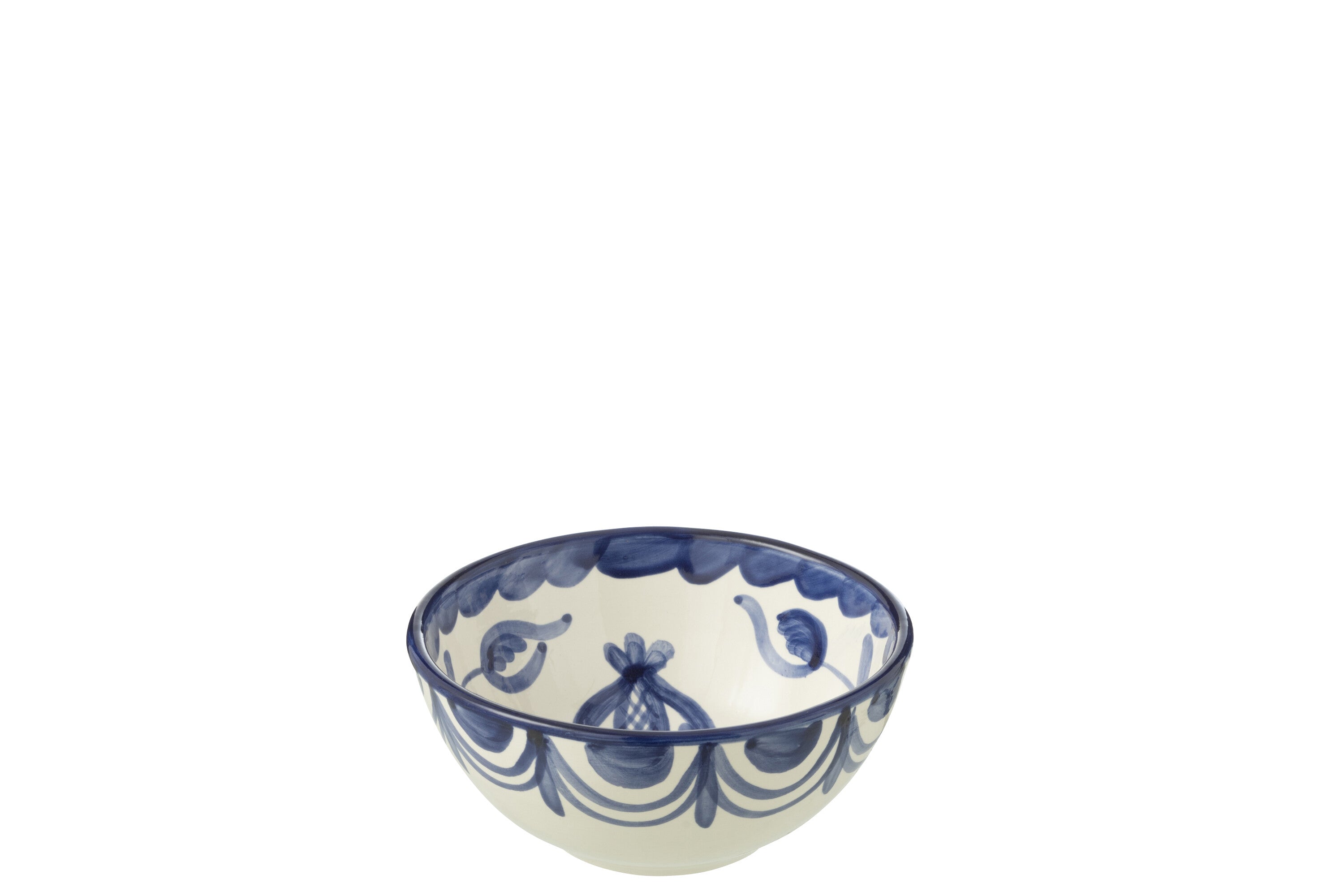 J-Line kom Granada High - keramiek - wit blauw - small - Ø 1