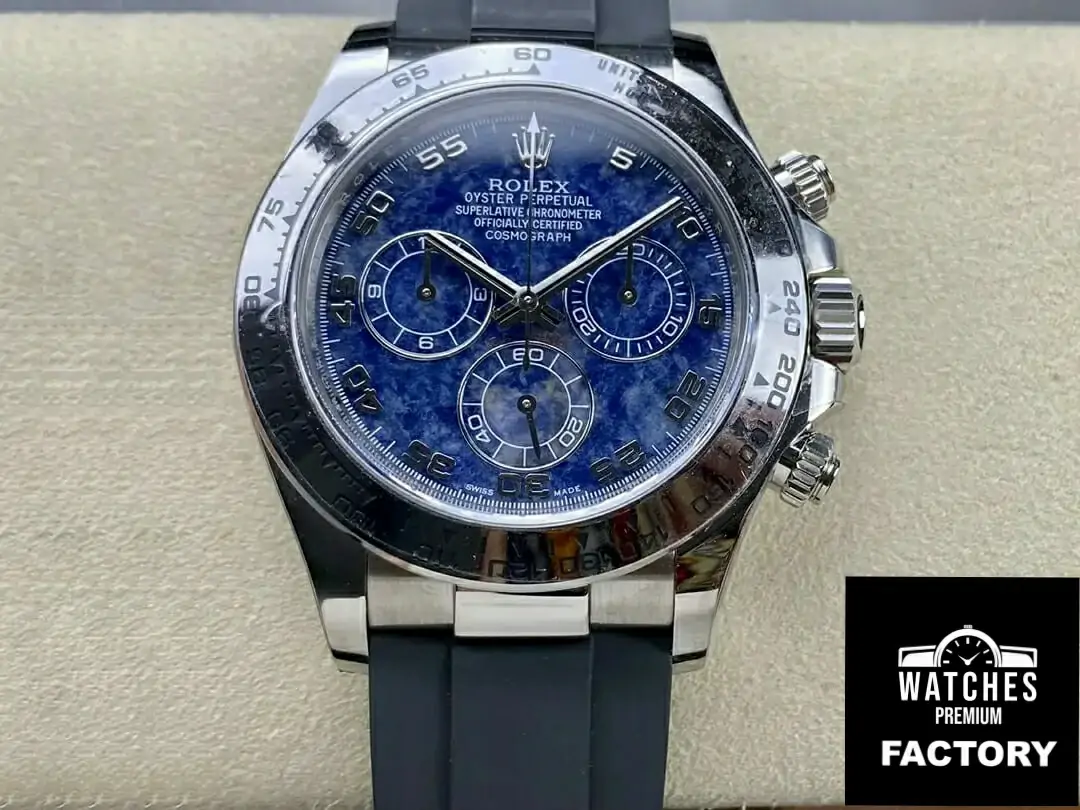 Rolex Cosmograph Daytona Clean Factory Sodalite Blue Dial Black Strap