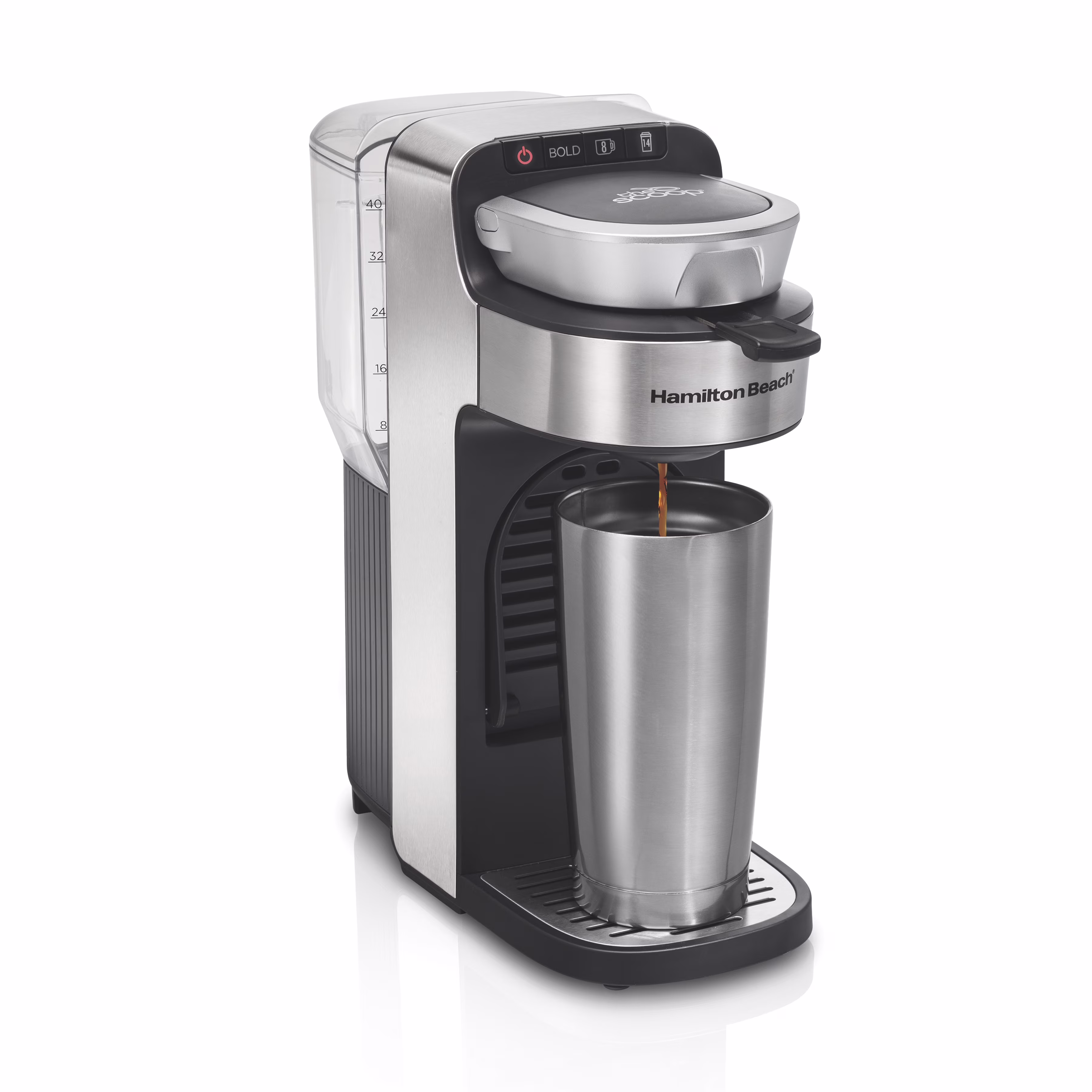 Hamilton Beach the Scoop Single - Serve Coffee Maker with Removable Reservoir, Stainless Steel, 49987