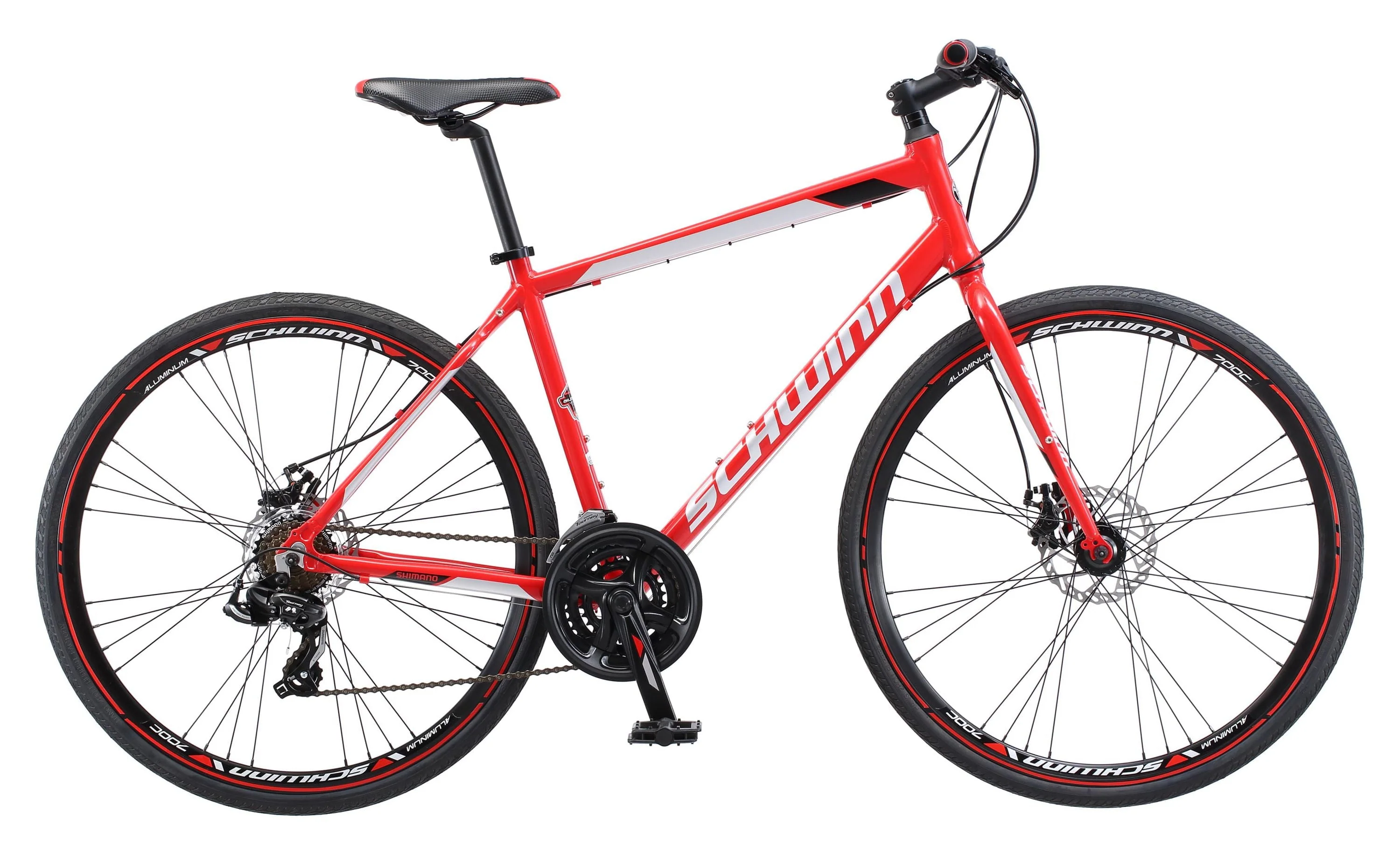 Kempo Hybrid Bike, 700c Wheels, 21 Speeds, Mens Frame, Red - Image 2