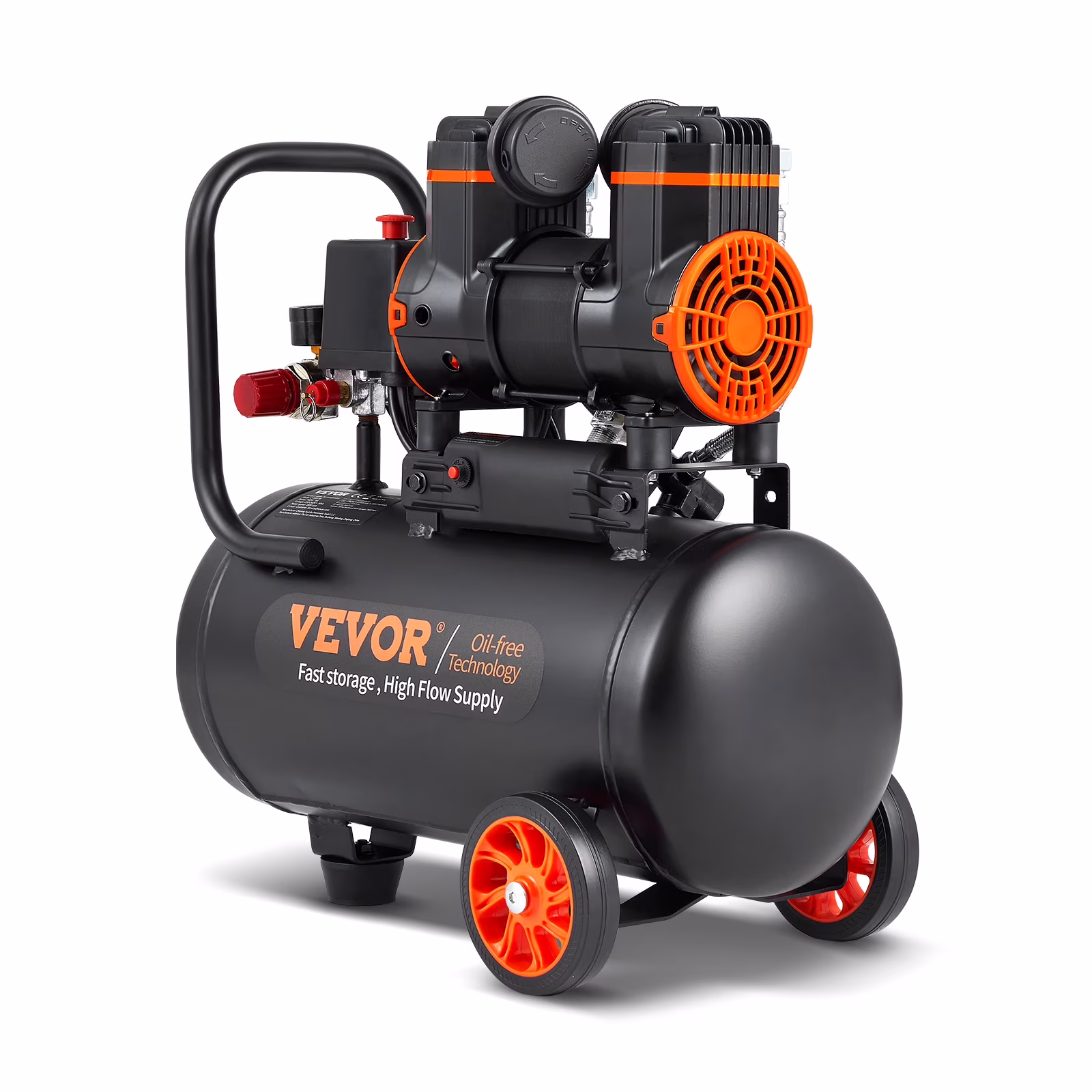 VEVOR 4.8 Gallon Air Compressor, 1.2HP 2.2 CFM@90PSI Oil Free Air Compressor Tank & Max. 116PSI Pressure, 70 dB Ultra Quiet Compressor for Auto Repair,Tire Inflation,Spray Painting,Woodwork Nailing