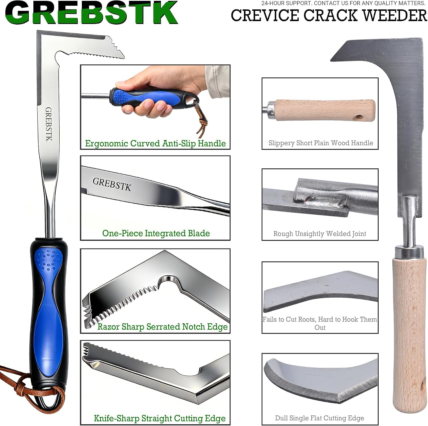 GREBSTK Crack Weeder Crevice Weeding Stainless Steel Sharp Lightweight Tool