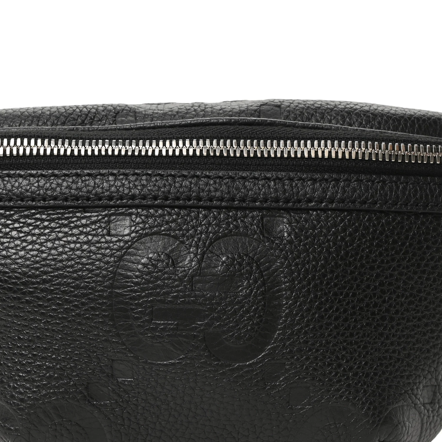 Piuma Calfskin Jumbo GG Embossed Small Belt Bag Black
