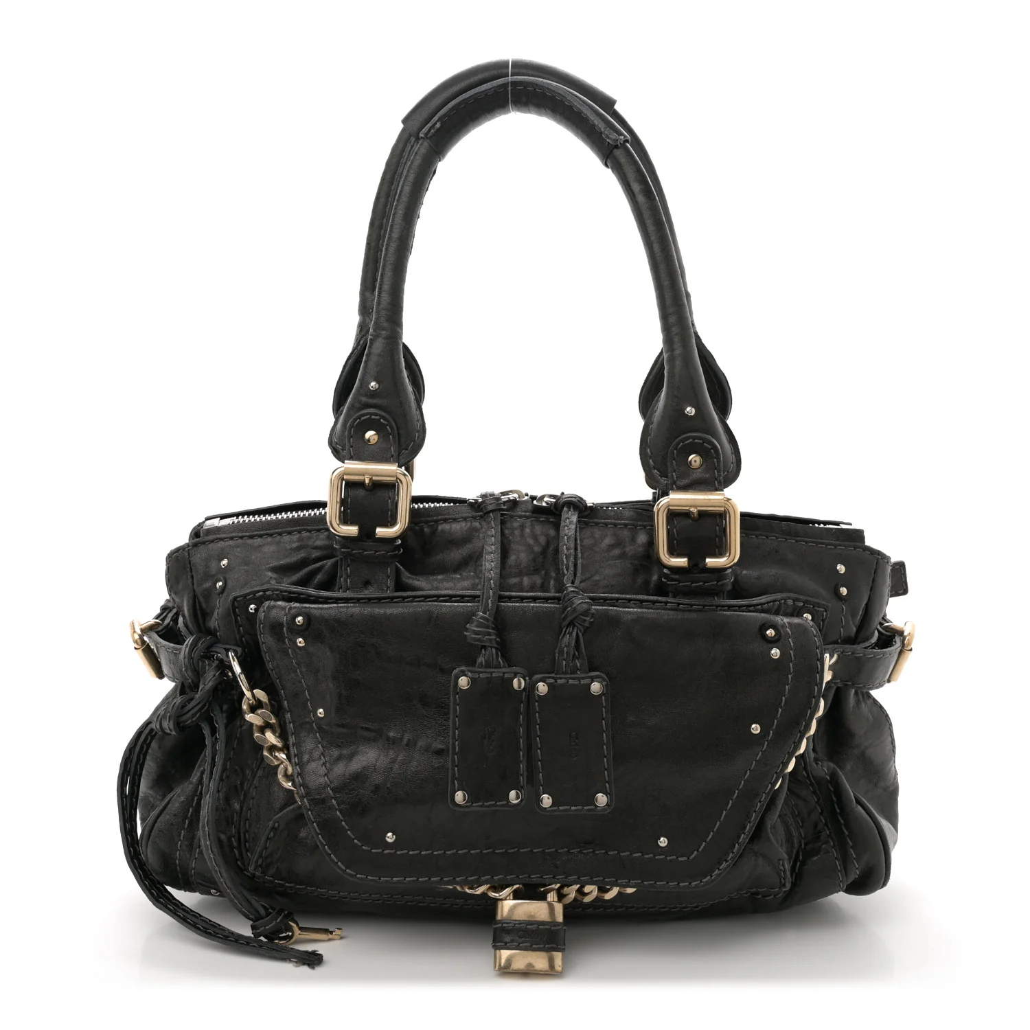 Calfskin Medium Paddington Capsule Satchel Bleu Nuit