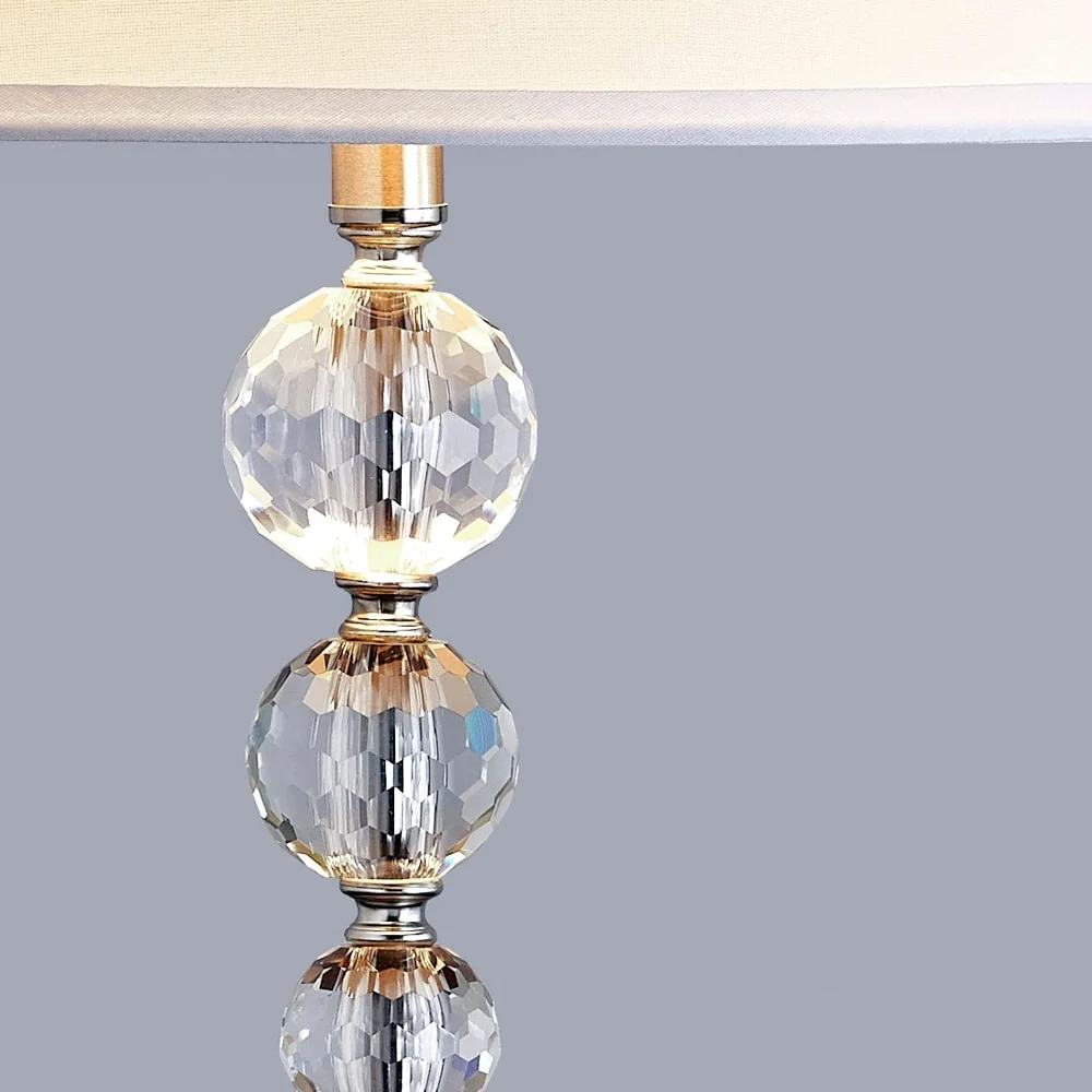 Madison 27-inch Crystal Ball Metal Table Lamp (Set of 2) Brushed Nickel(Brushed Nickel) - Image 5