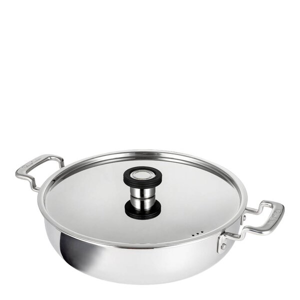 316 lav gryte 28 cm rustfritt stål