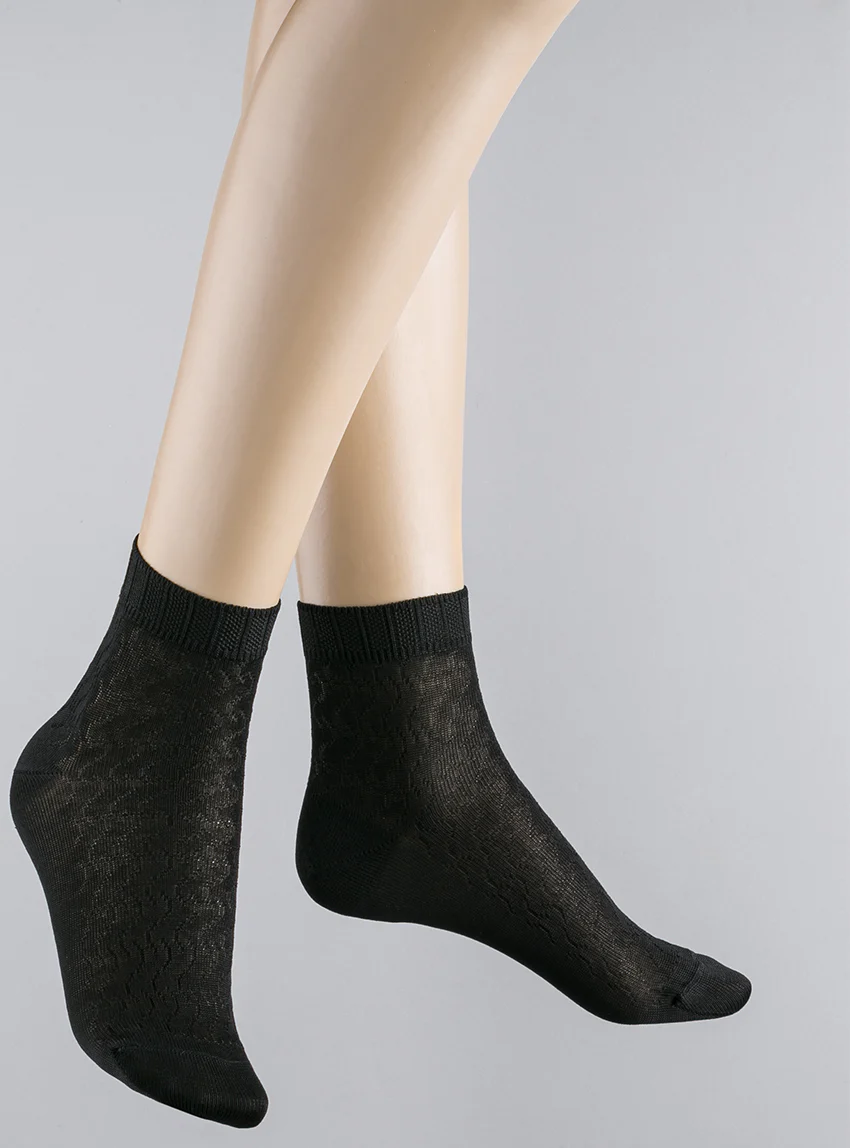Socquettes femme en coton noir