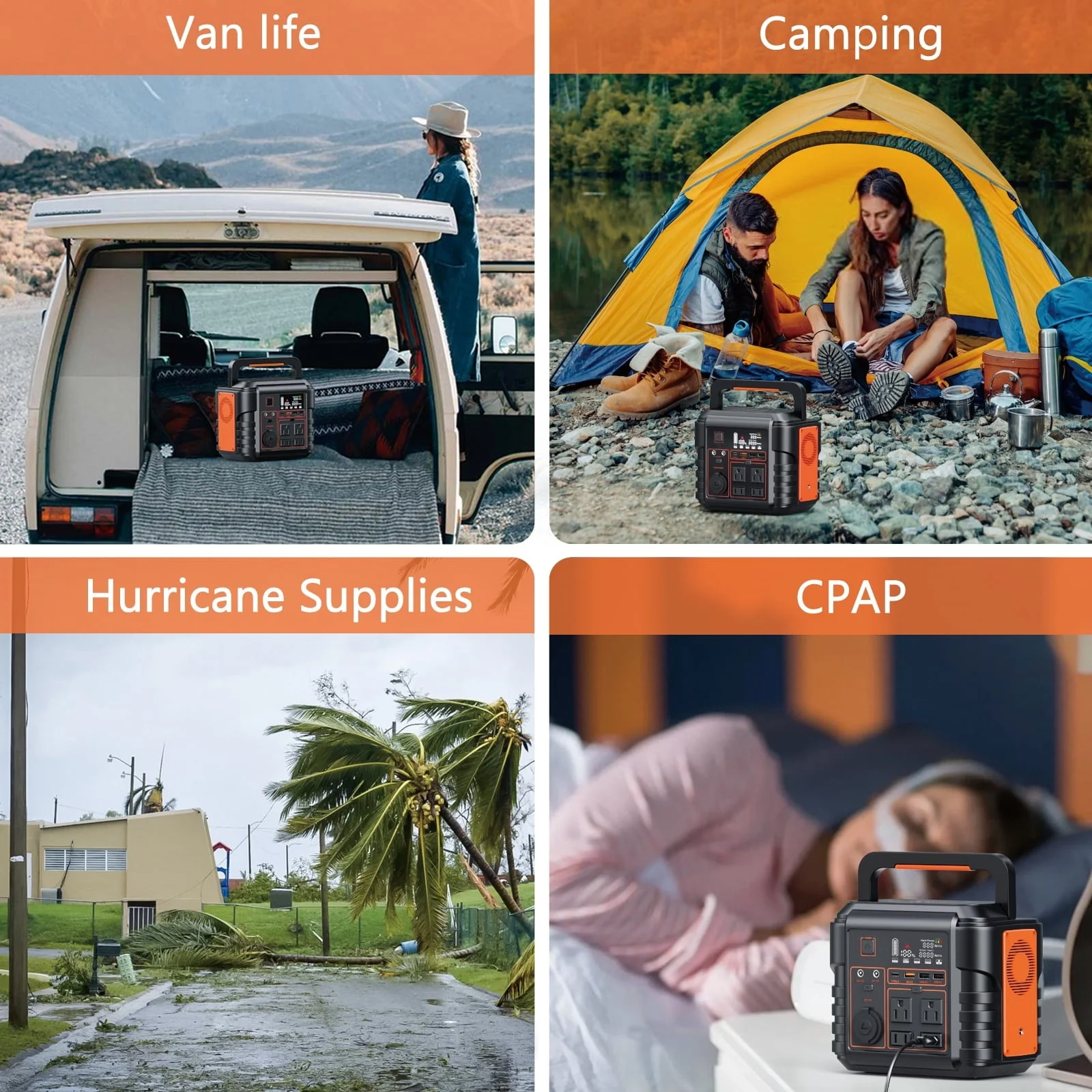 Portable Power Station 300W (Peak 600W), Solar Generator, Backup Battery Supply w/ AC Outlet for Home Blackout, Camping, Travel, CPAP Image 10