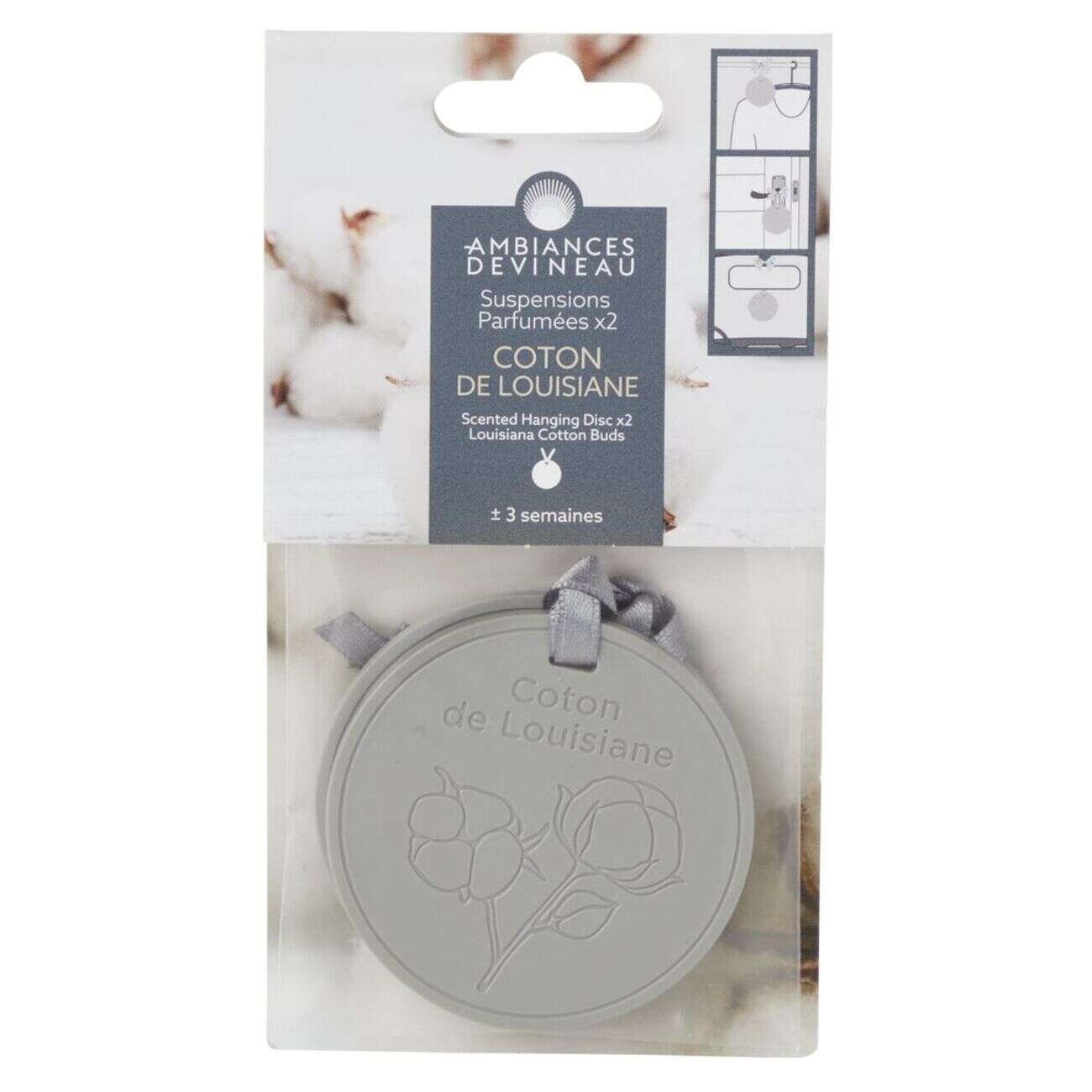 Suspension parfumée x2 Ambiances Devineau senteur coton de Louisiane