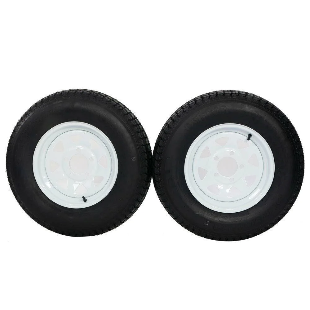 Ktaxon 2PCS Trailer Tires on Rims ST175 - 80D - 13 ST175/80D - 13 6PR H188 5 Lug/4.5