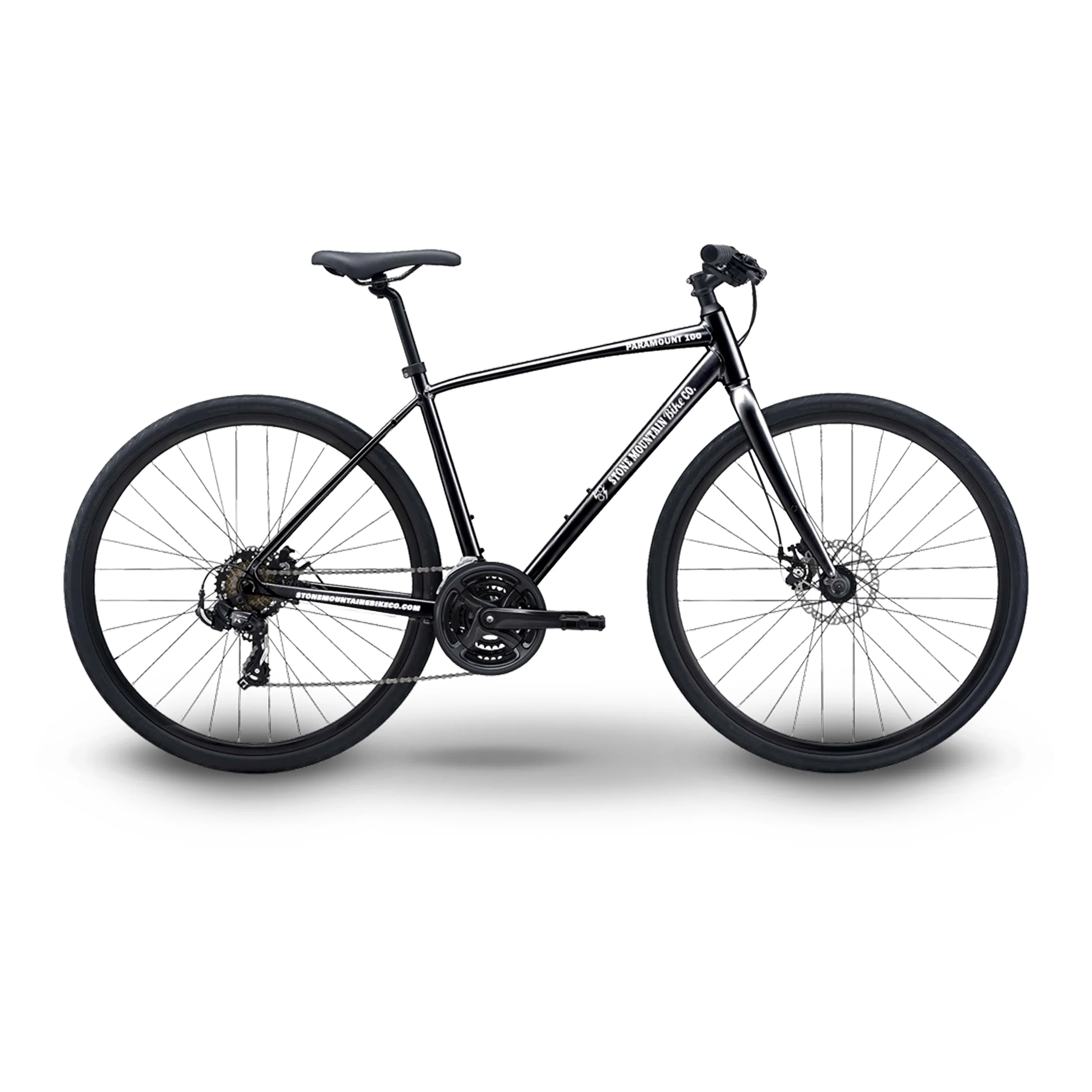 5seconds PARAMOUNT 100 Hybrid Bicycle, Lightweight Aluminum Frame 21 - Speed Bike with Trigger Shifters, and Mechanical Disc Brakes - Black