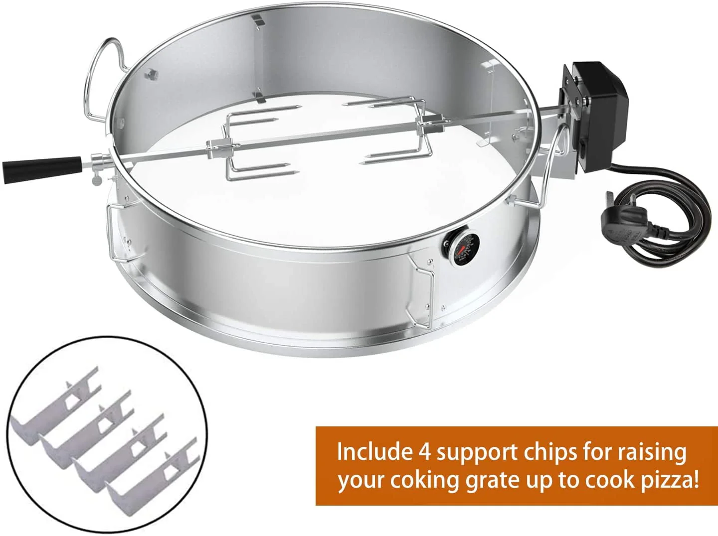 Multi-Purpose Rotisserie Ring Kit for Weber 22 1/2" Kettle Grill - Image 3