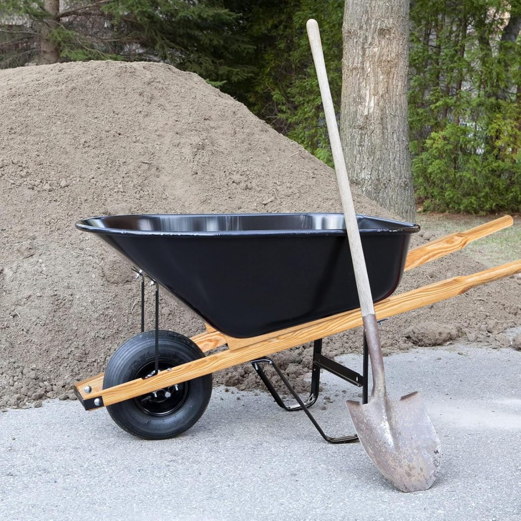 Wheel Barrow Handles Wood Replacement 59'' Wheelbarrow Handles Kit with 2 Wheelbarrow Wedge Heavy Duty Wood with Tough Seal Coat and Pre Drilled Holes for Wheelbarrows, Easy Install - Image 5