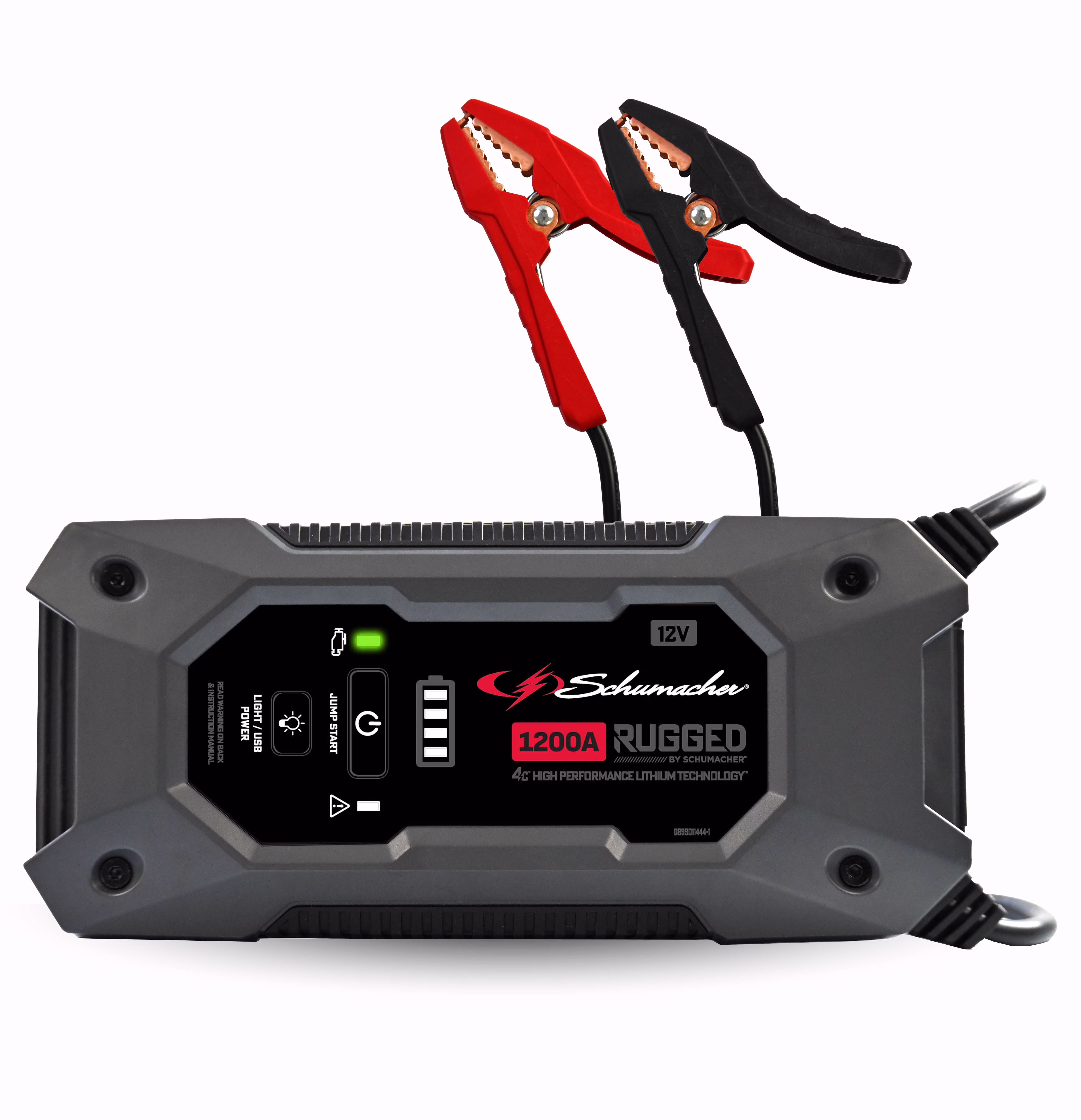Schumacher Electric Rugged 1200A Lithium Car Battery Jump Starter and Power Pack/Jump Box, USB Charging, 12V Sport, Auto, and Marine Batteries, SL1668
