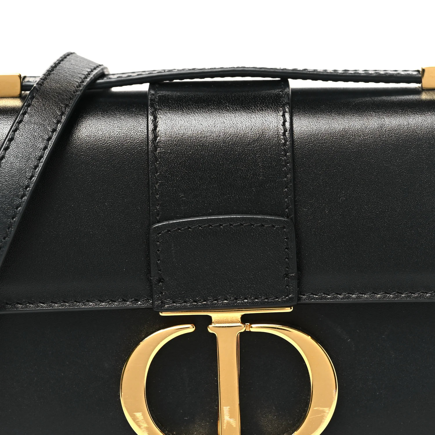 Smooth Calfskin 30 Montaigne Flap Bag Black