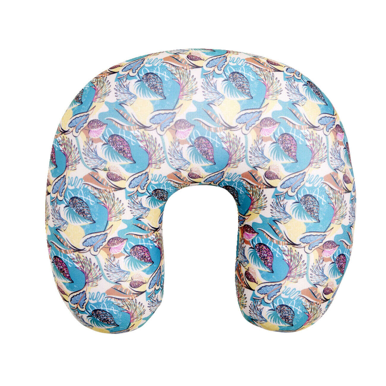 Coussin de voyage microbille motif feuillage