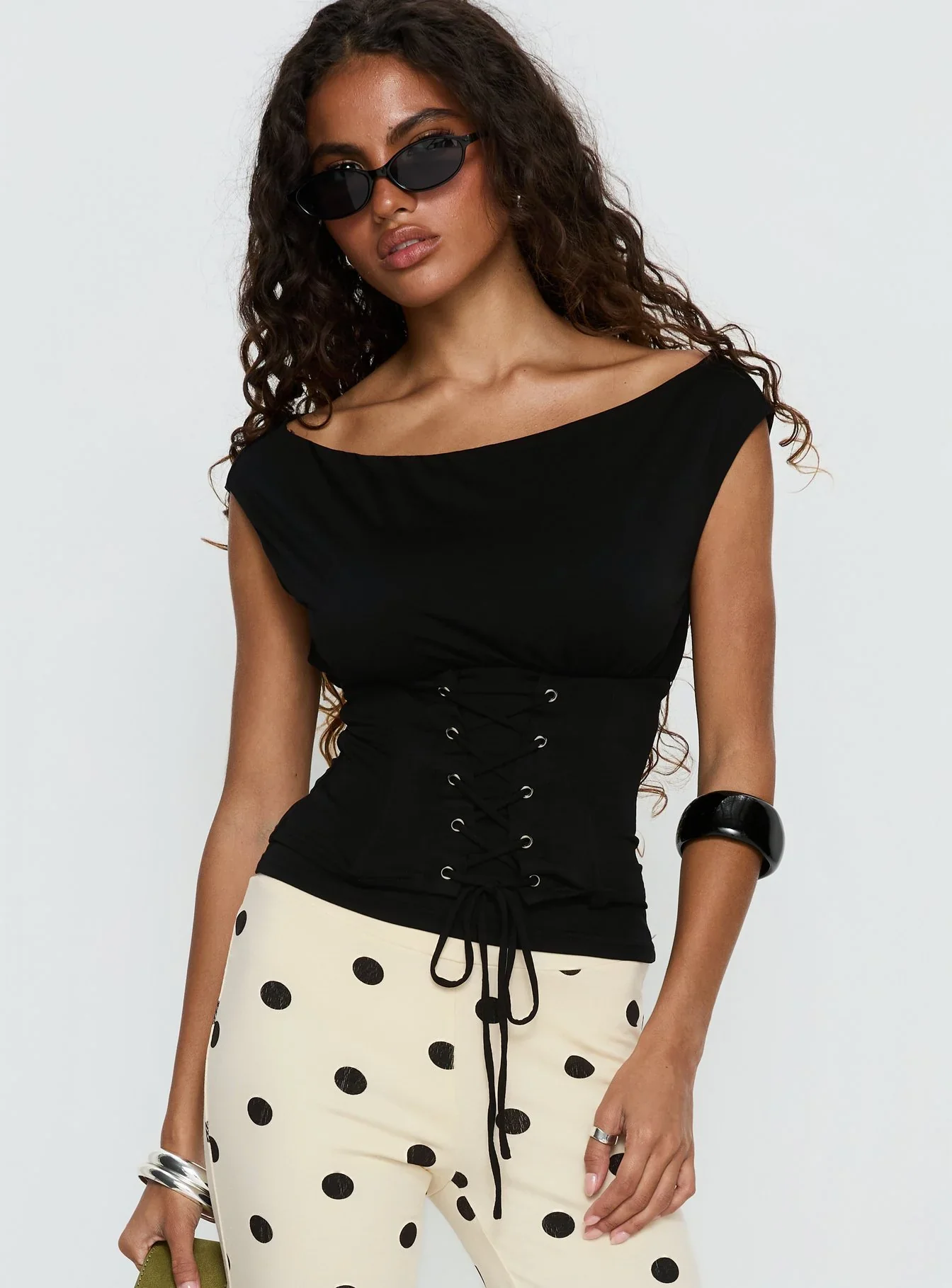 Unbothered Corset Top Black