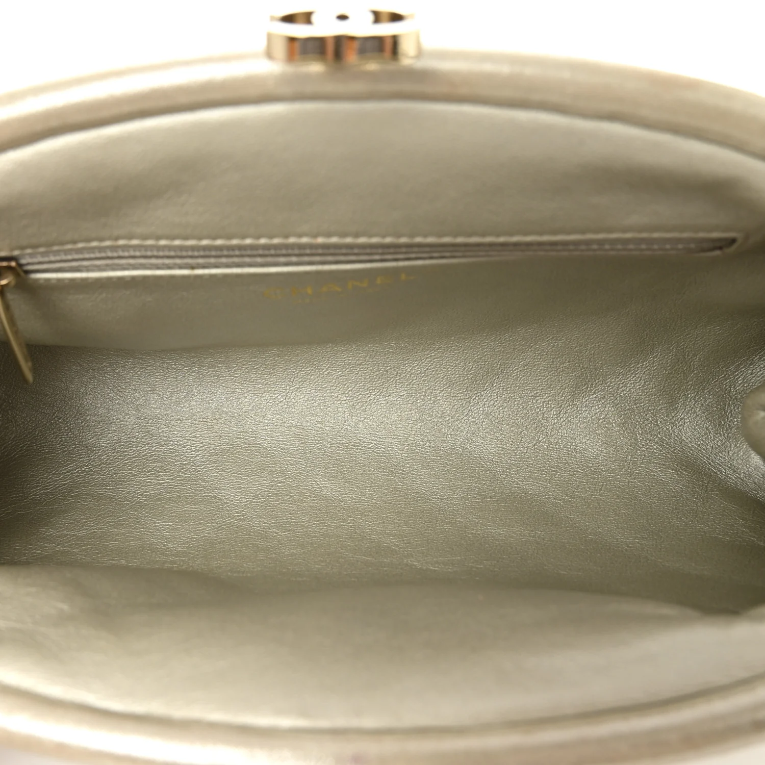 Metallic Calfskin Quilted Timeless Clutch Gold