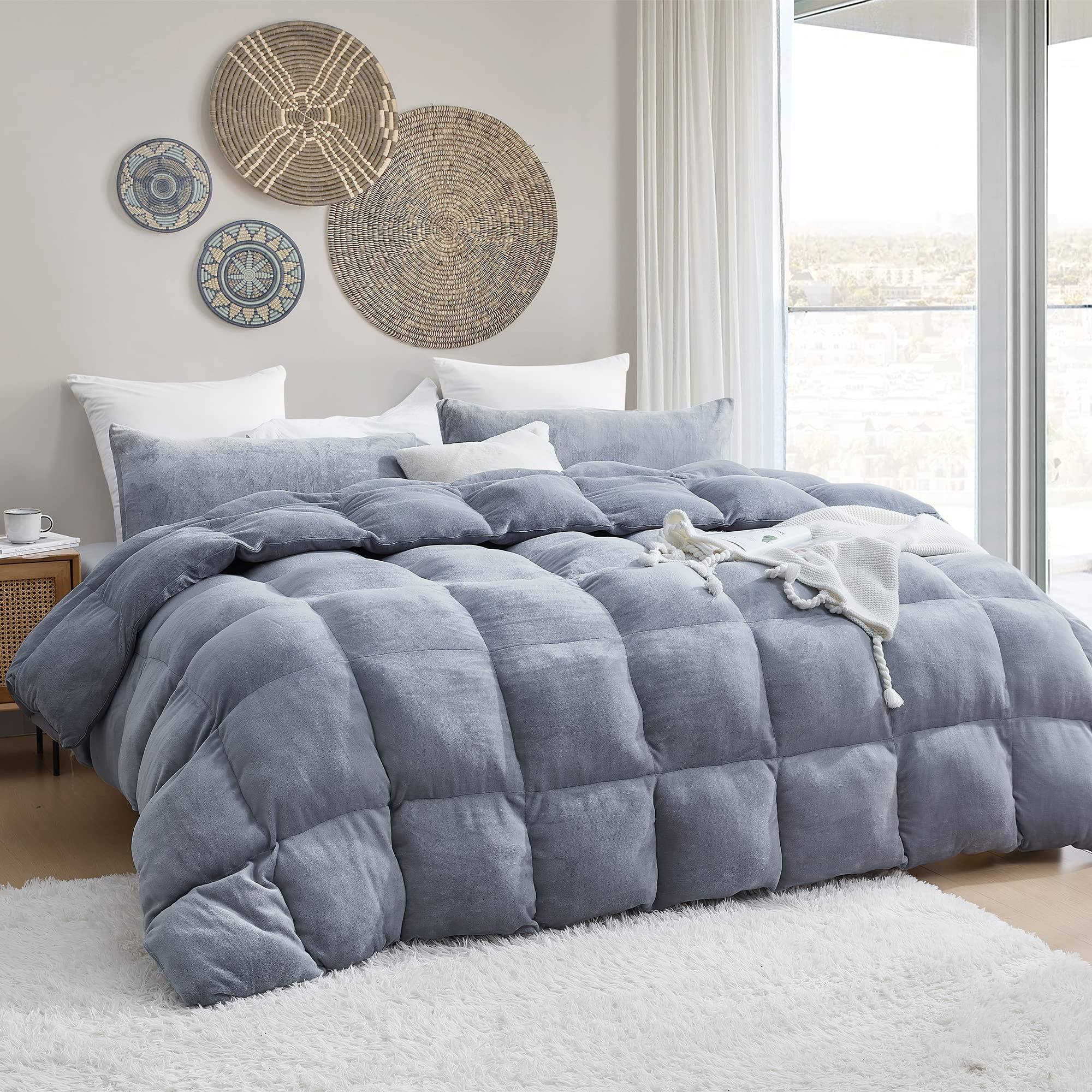 Wow He Thick Coma Inducer Heavy Oversized Comforter Set Byourbed Size: Queen Comforter, Color: Silver Gray