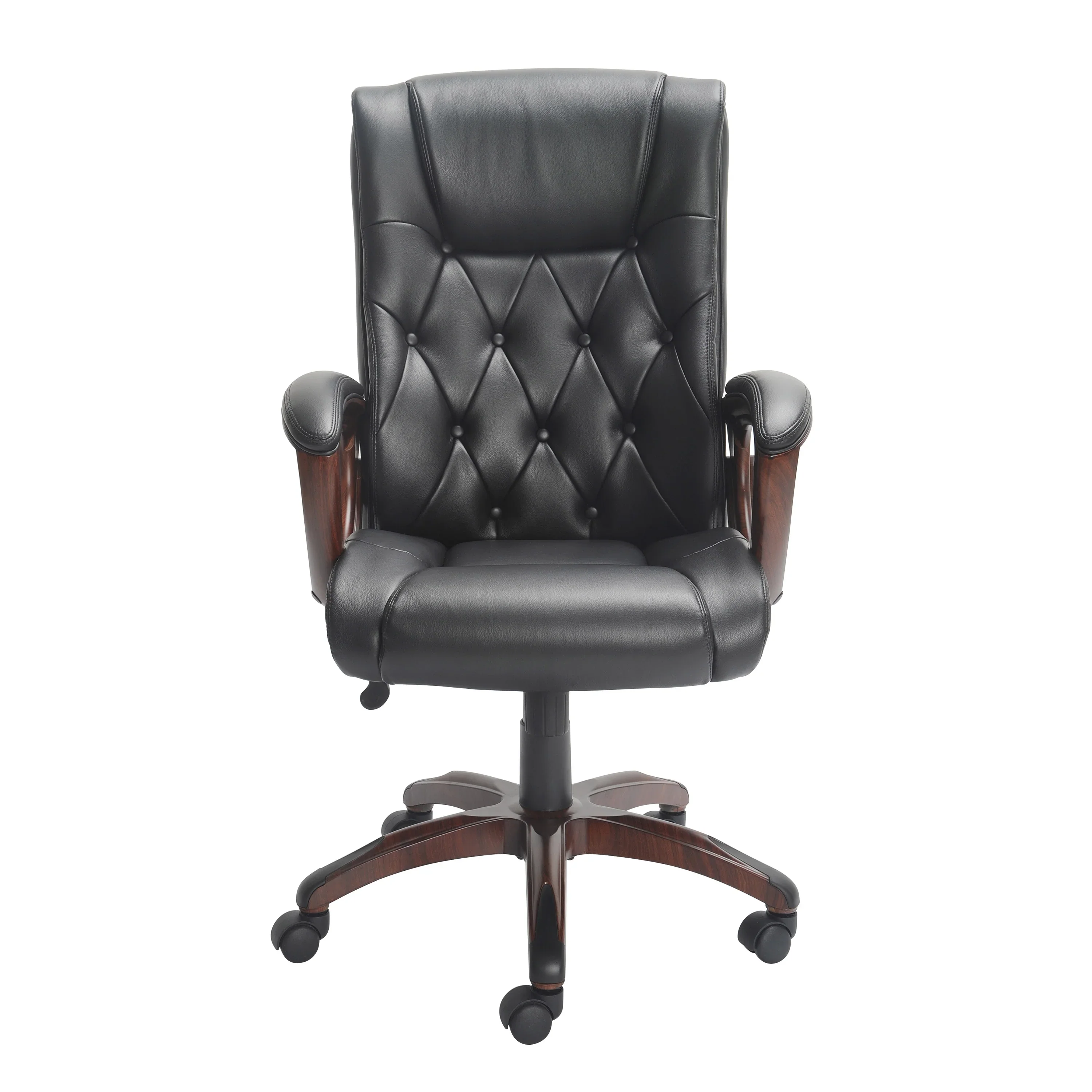 Better Homes and Gardens Executive, Mid-Back Manager's Office Chair with Arms, Black Bonded Leather
